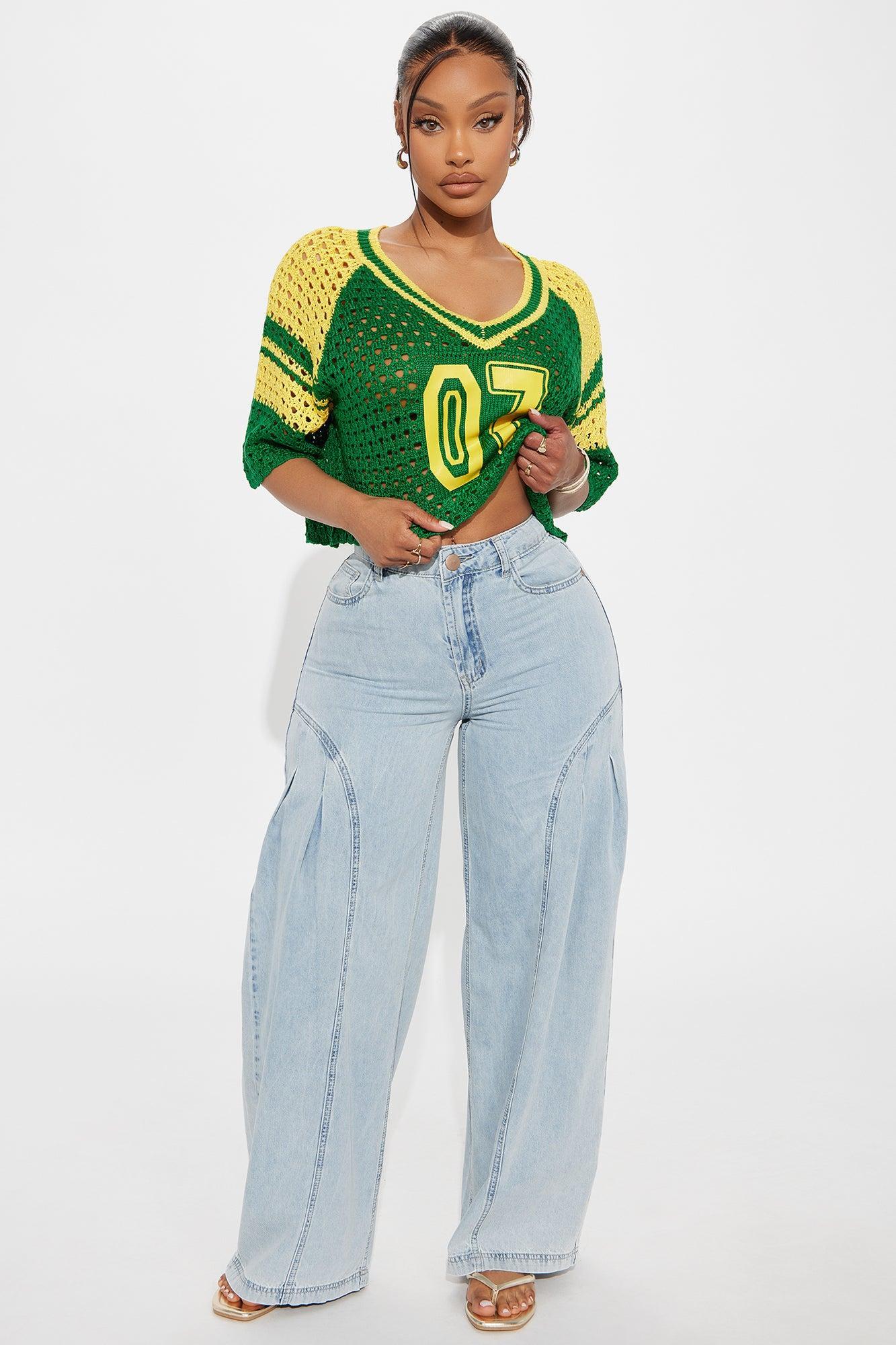 For Shore Loose Flowy Denim Wide Leg Jeans - Light Wash Product Image