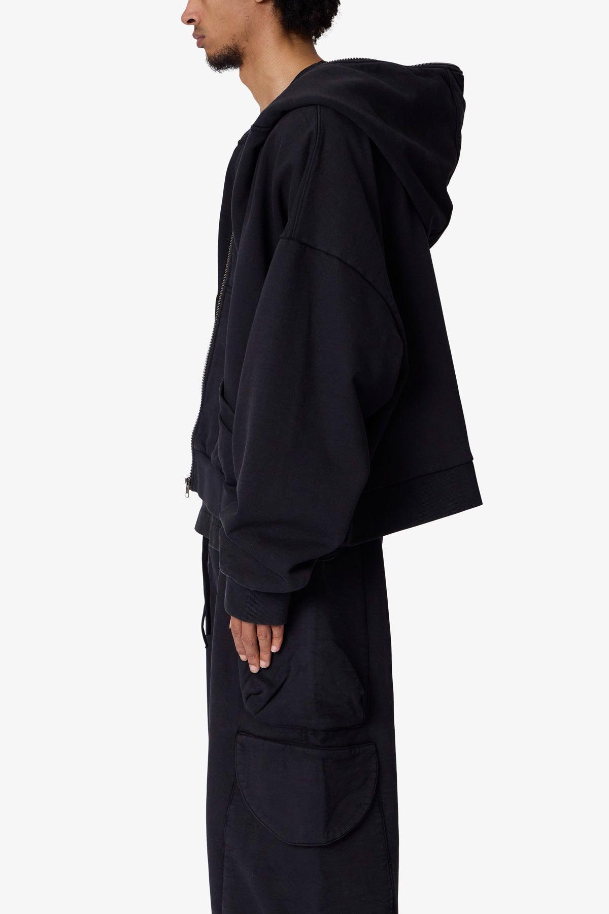 Full Zip Hoodie - Washed Black Product Image