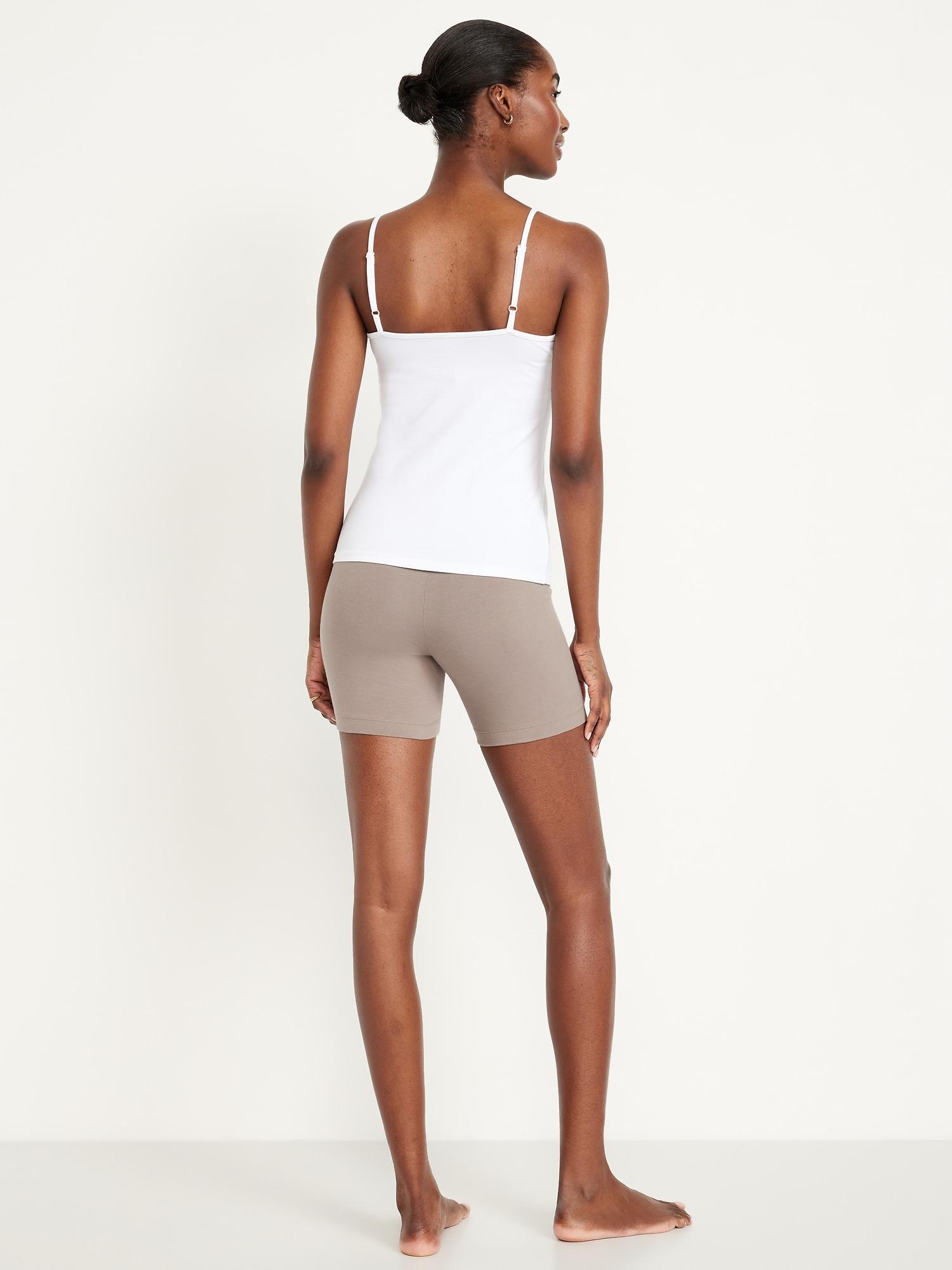 High-Waisted Jersey Biker Shorts -- 6-inch inseam Product Image