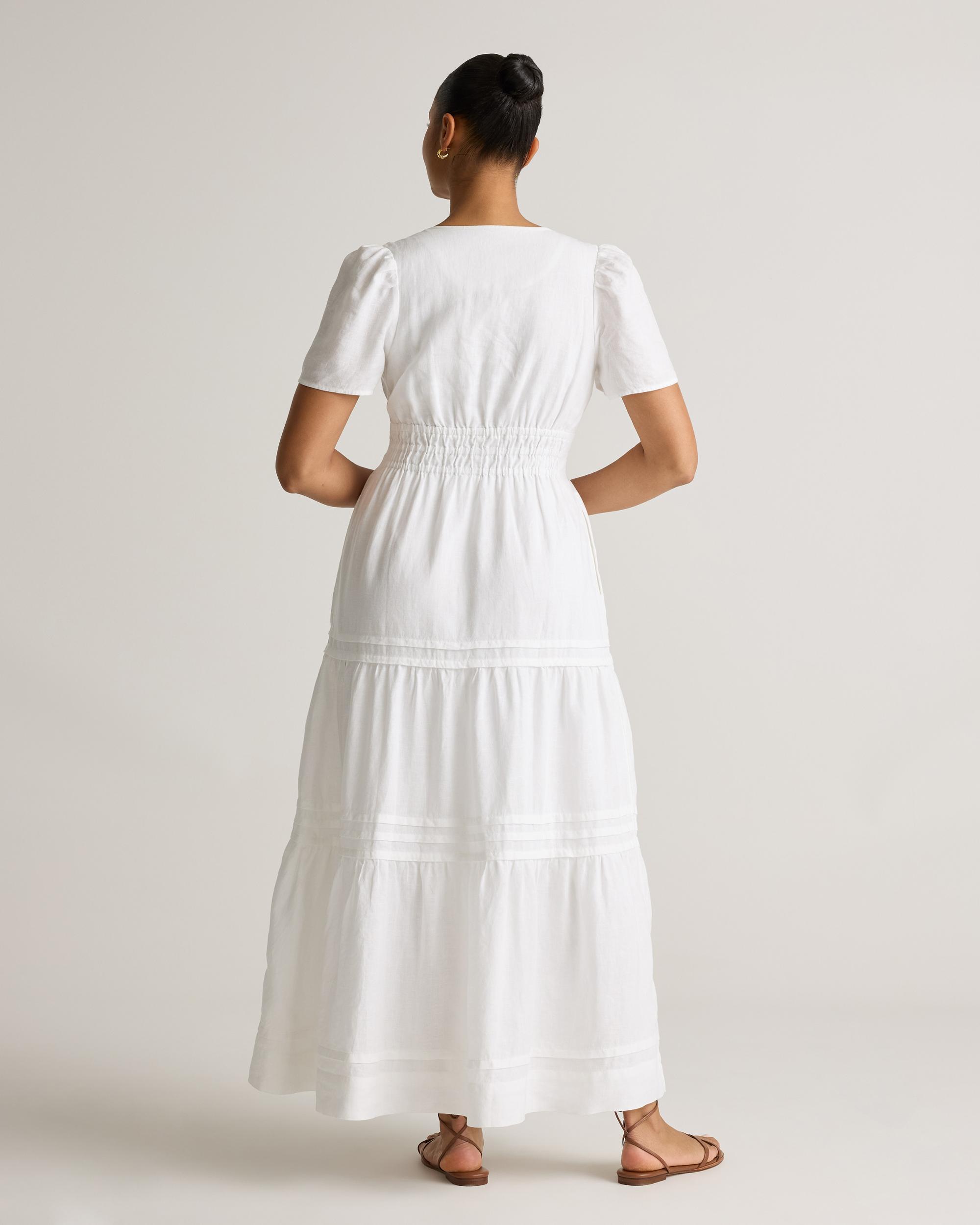 Quince | Women's 100% European Linen Tiered Maxi Dress Product Image