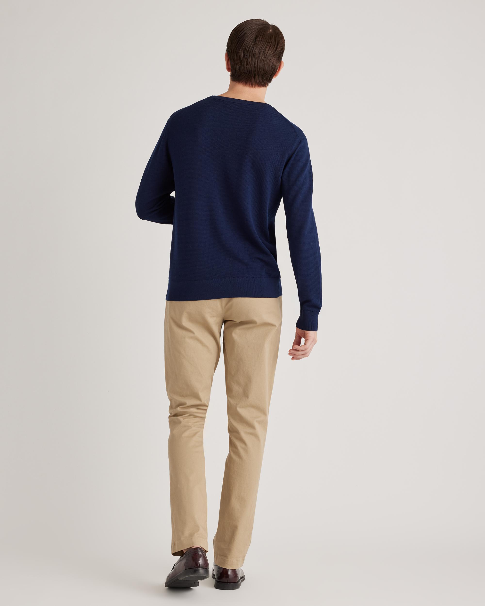 Quince | Men's -Silk Pique Crewneck Sweater Organic Cotton Product Image