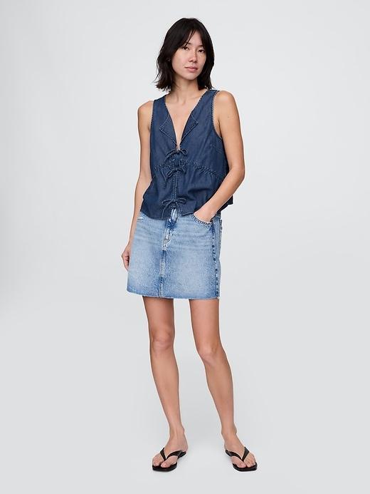 UltraSoft Denim Cropped Tank Top Product Image
