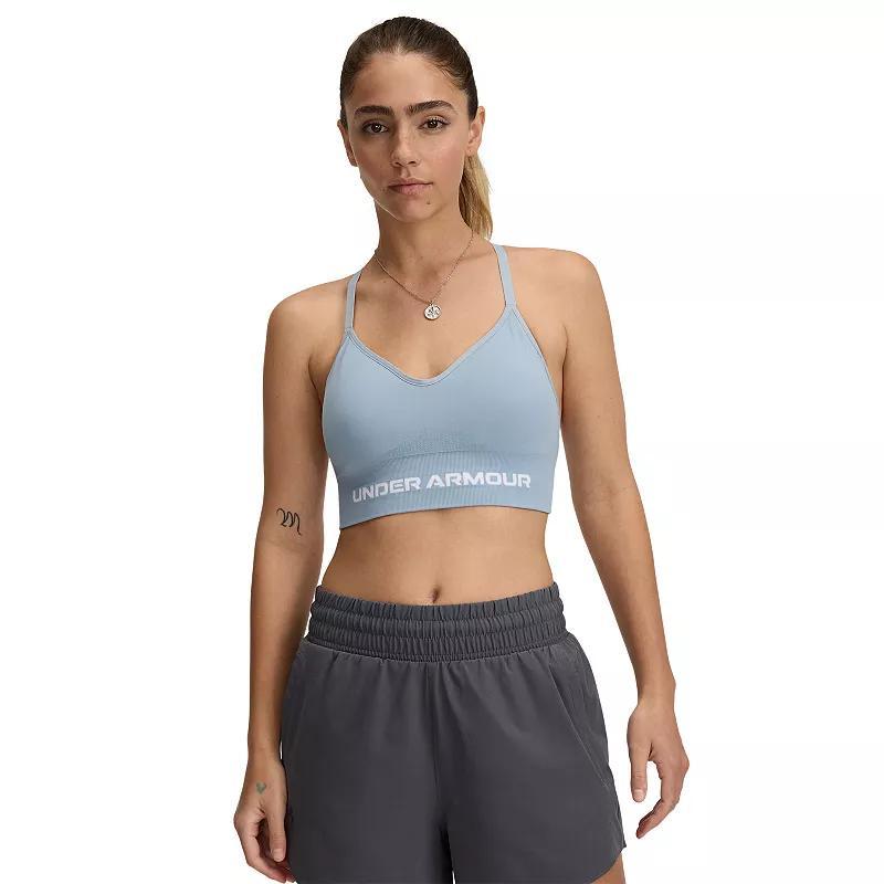 Women's Under Armour Vanish Seamless Low Long Sports Bra, Size: XL, Harbor Blue Product Image