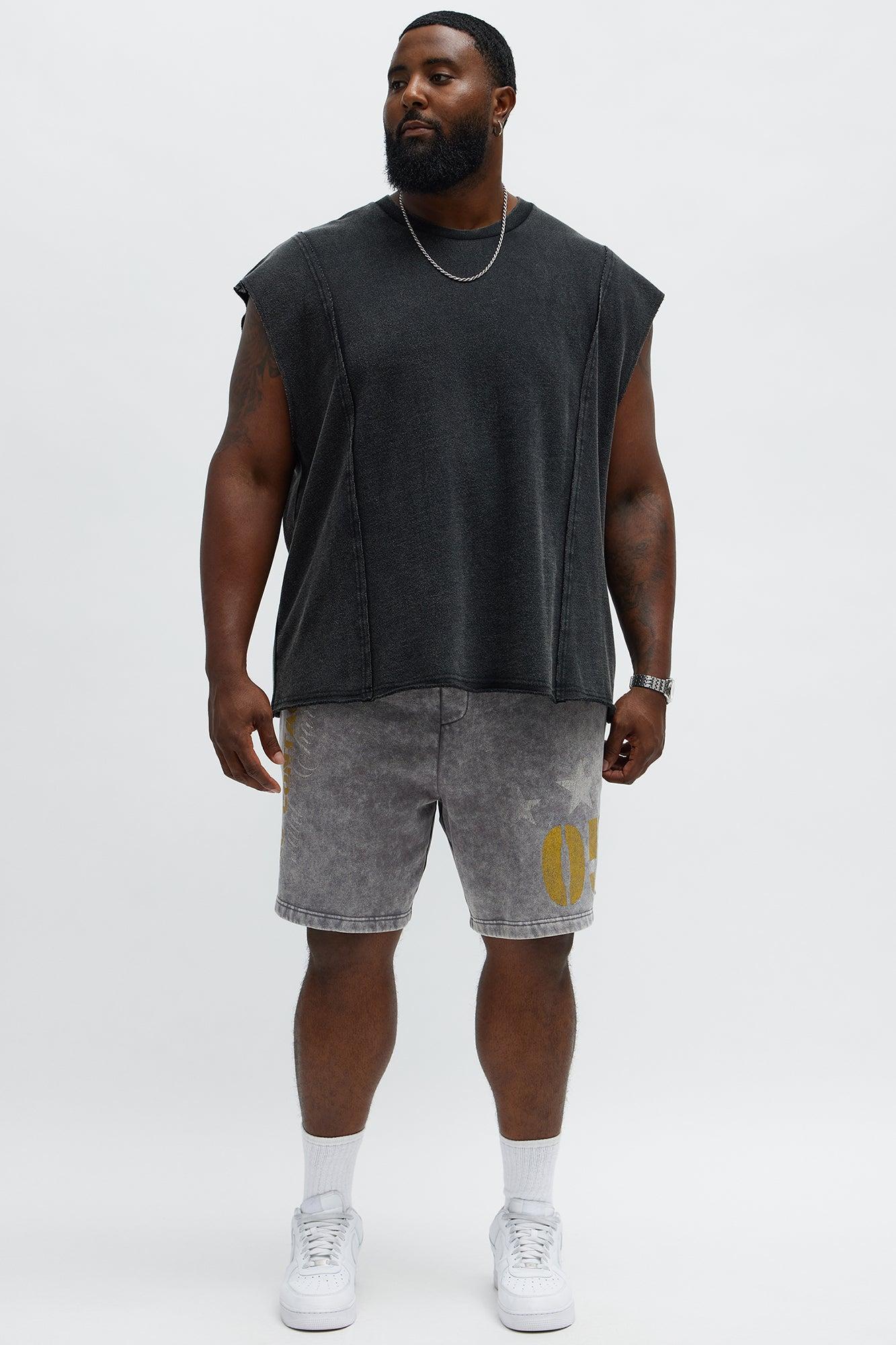 Build Character Baggy Sweatshort - Grey Male Product Image