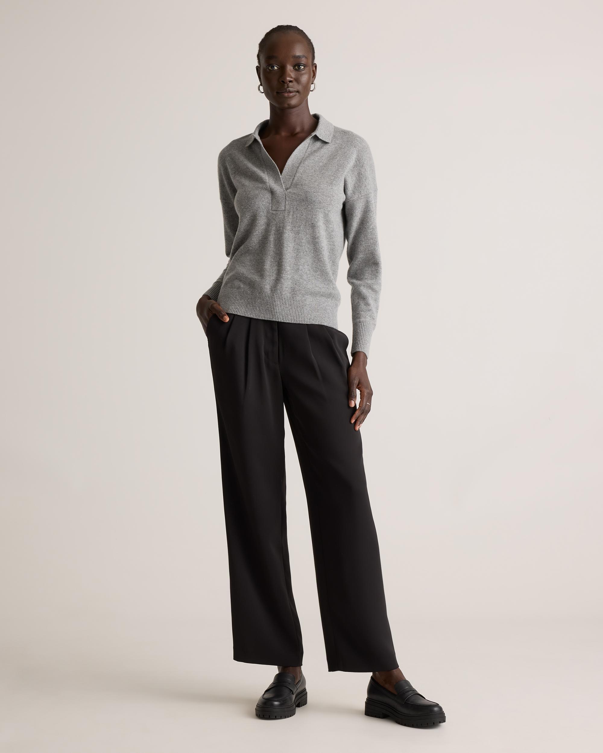 Quince | Women's Mongolian Cashmere Polo Sweater Size XL Product Image
