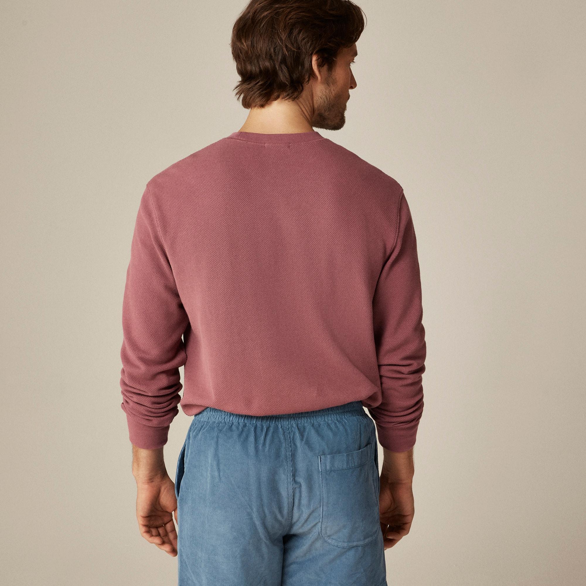 Long-sleeve macropiqué cotton T-shirt Product Image