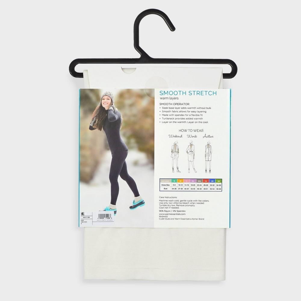 Warm Essentials by Cuddl Duds Womens Smooth Stretch Thermal Turtleneck Top - Black Product Image