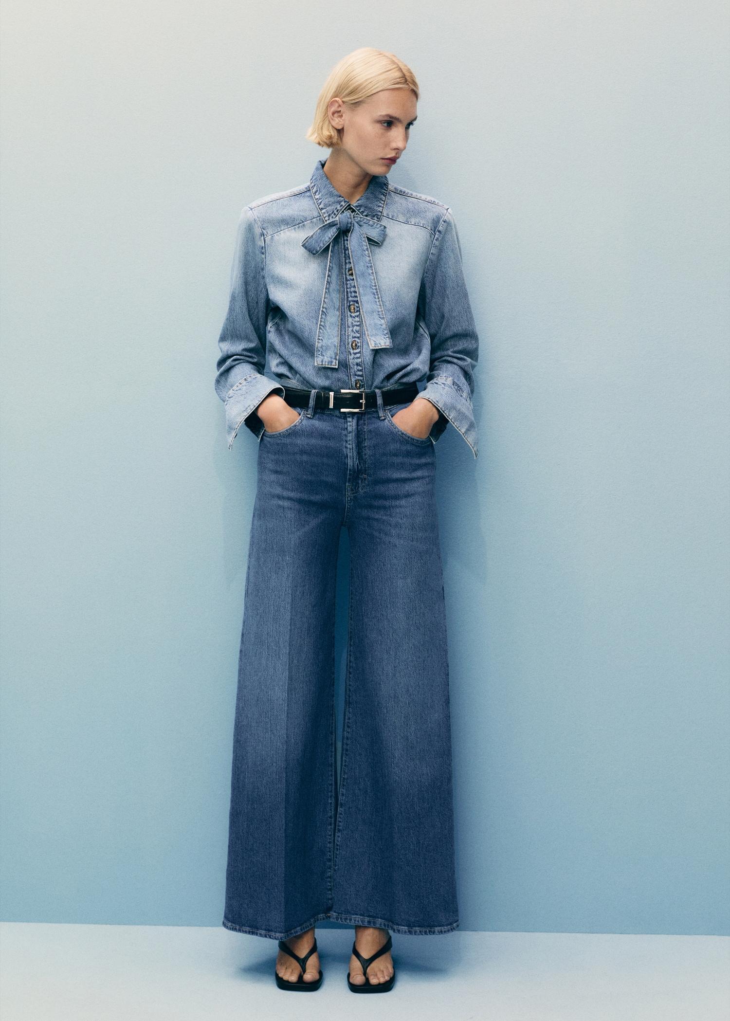 High-rise wideleg jeans - Women | MANGO USA Product Image