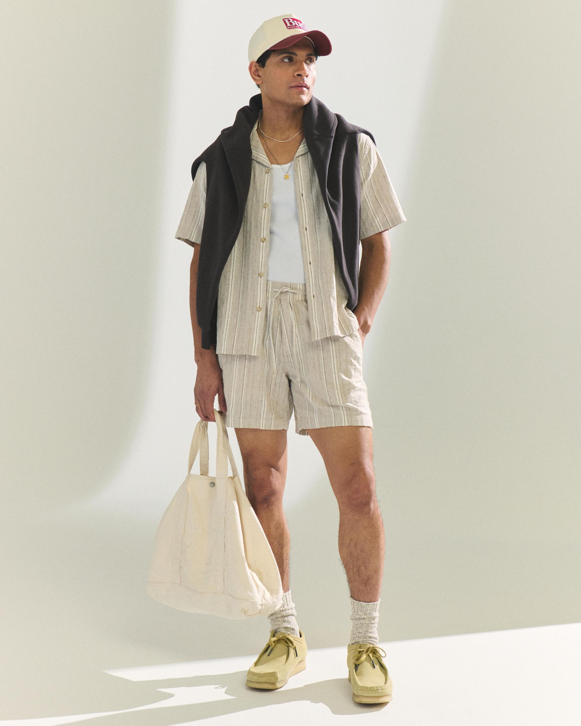Cotton Texture Pull-On Short Product Image