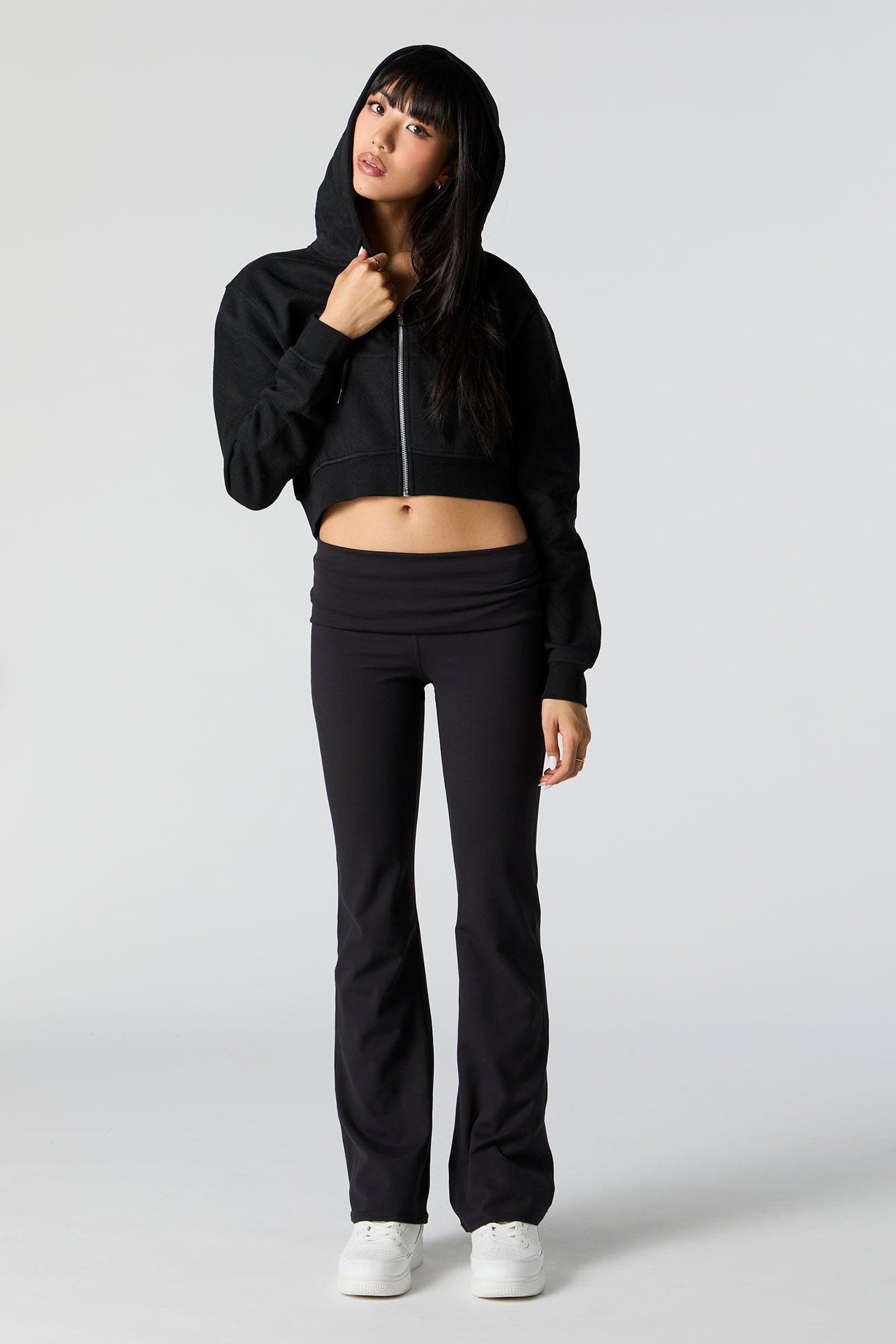 Fleece Cropped Zip-Up Hoodie Female Product Image