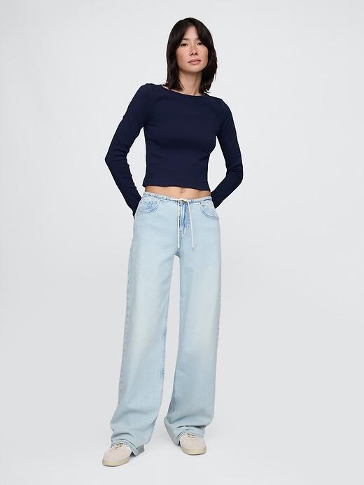 Heavyweight Rib Boatneck Crop T-Shirt Product Image