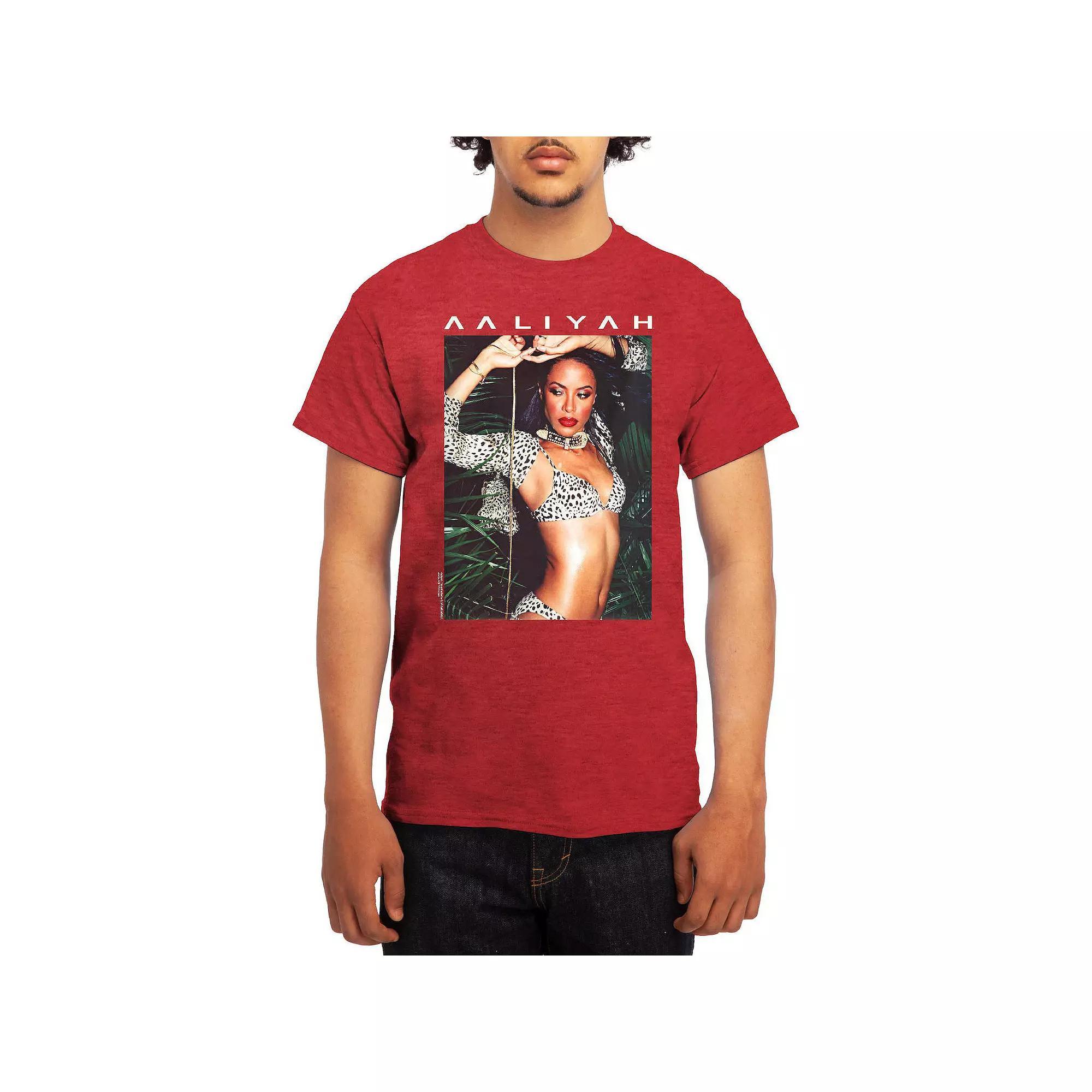 Men's Aaliyah Animal Print Modern Tee, Size: Small, Grey Red Product Image