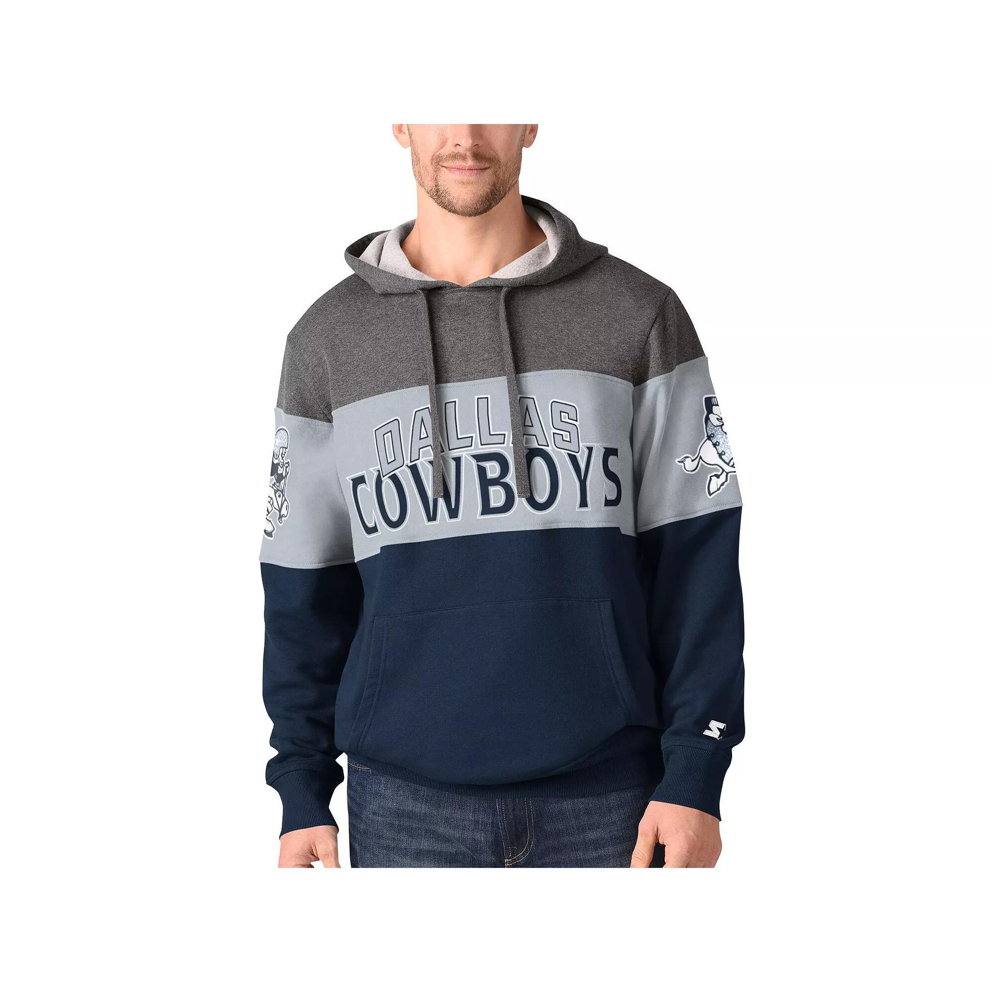 Men's Starter Charcoal Dallas Cowboys Throwback Extreme Pullover Hoodie, Size: 4XL Product Image