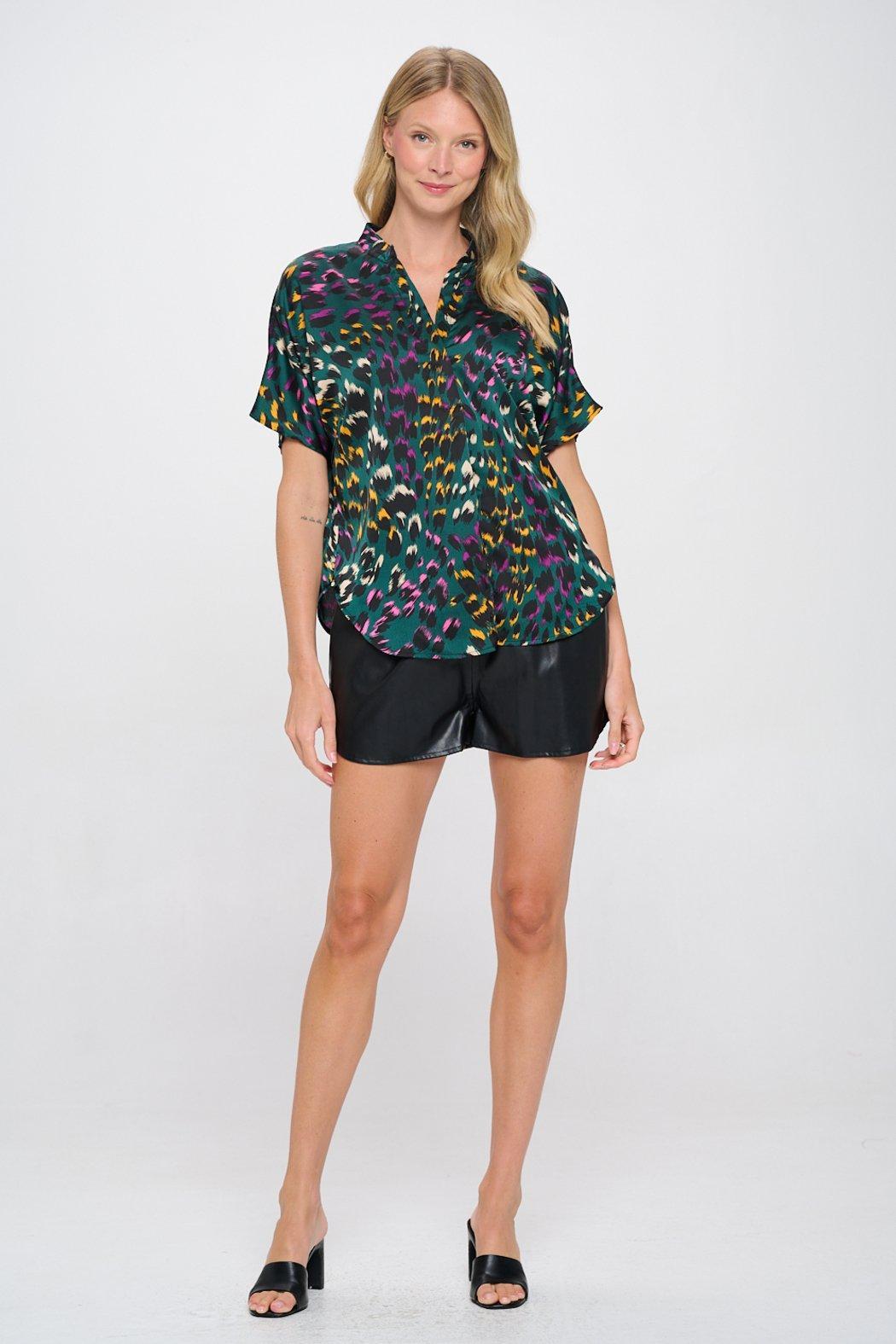 Leopard Green Kaii Top Product Image