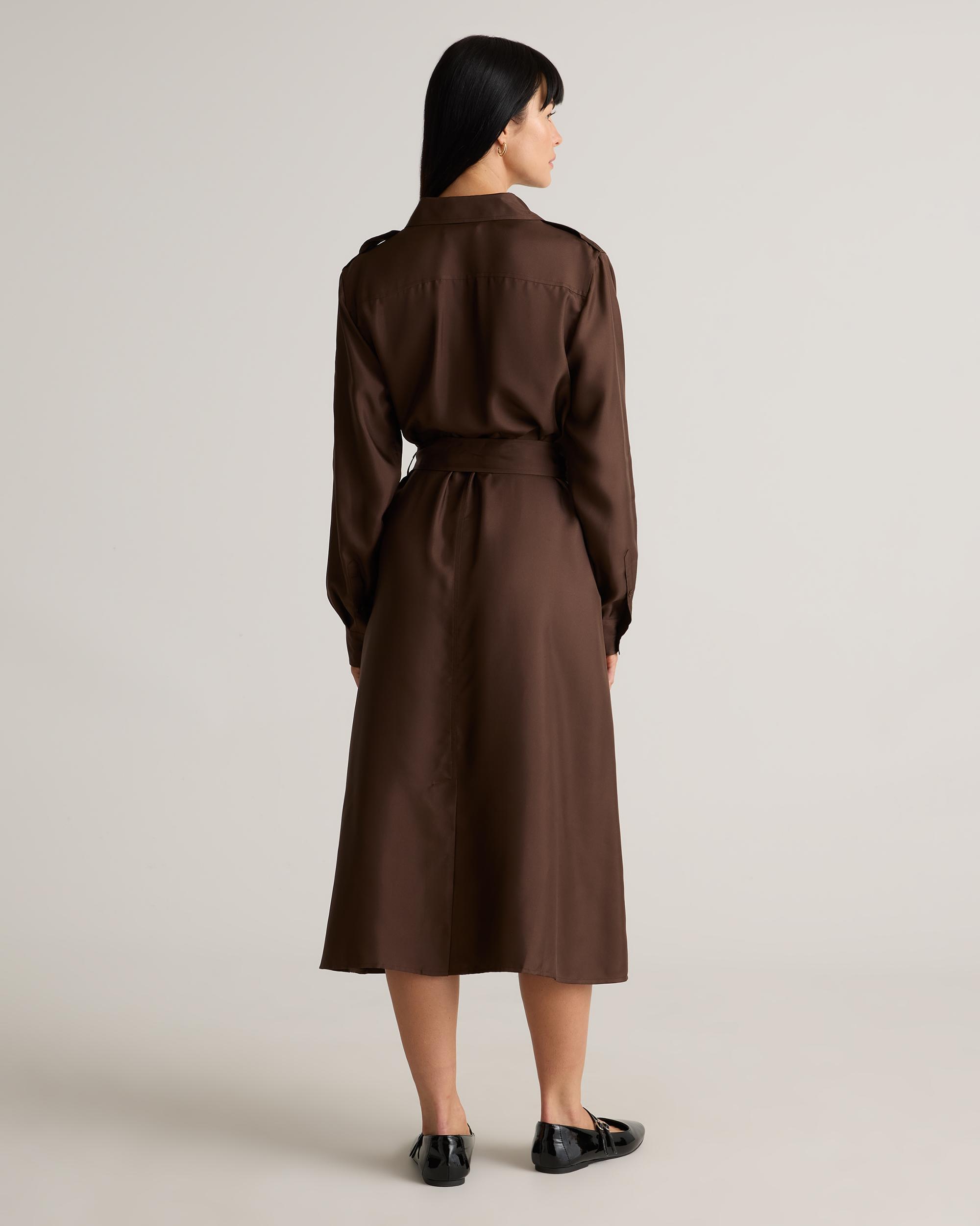 Quince | Women's 100% Silk Twill Utility Shirt Dress Product Image