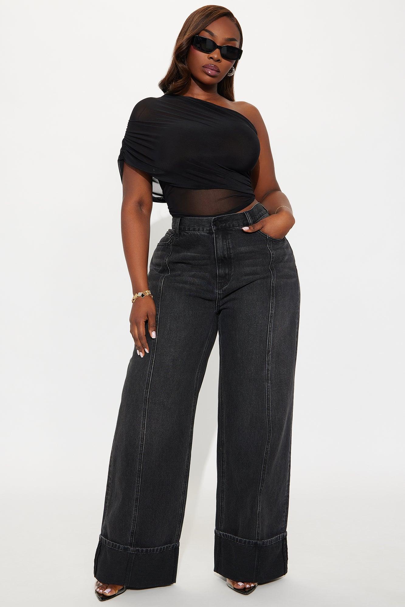 Year Round Mesh One Shoulder Top - Black Product Image