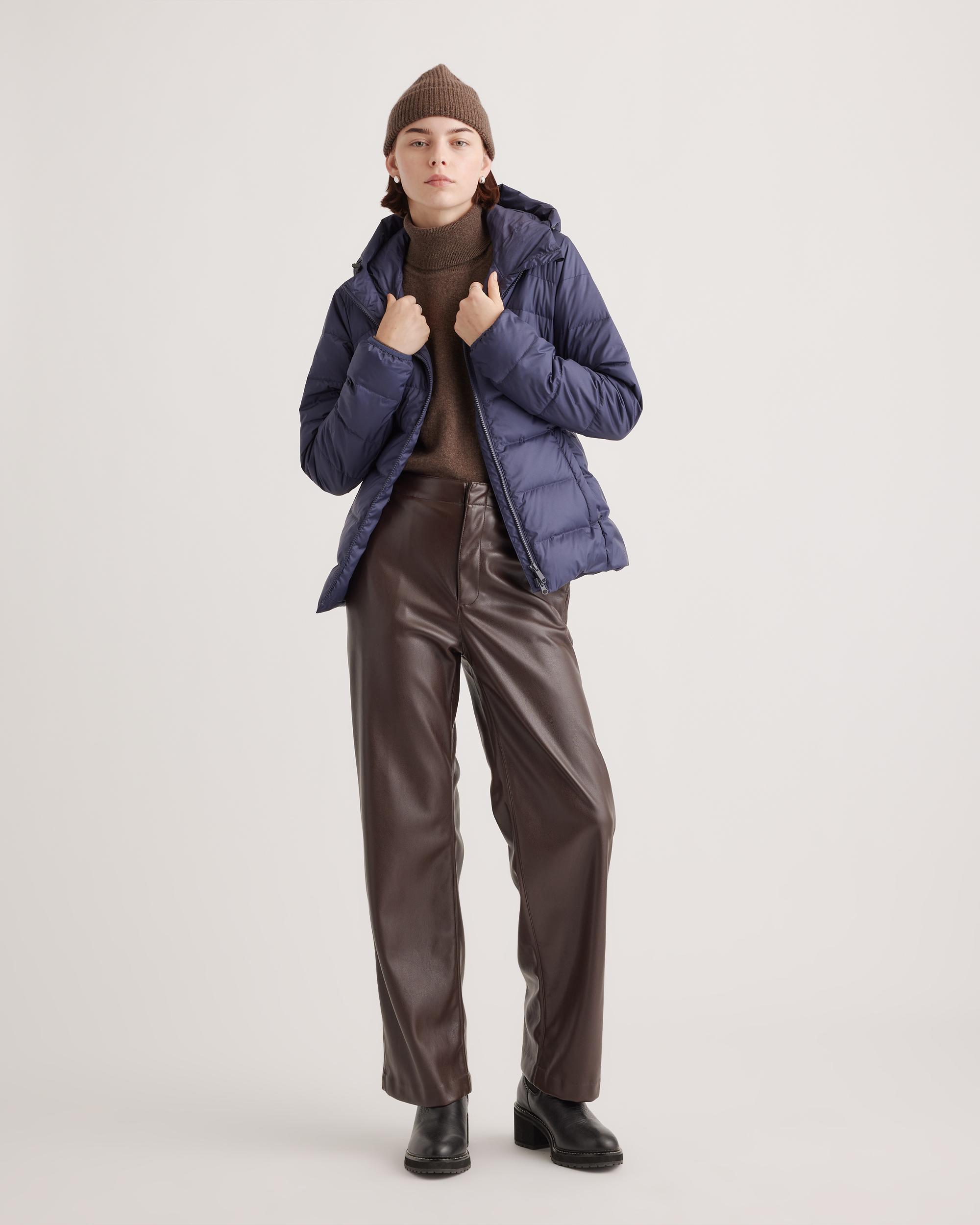 Quince | Women's Lightweight Down Packable Puffer Hooded Jacket Recycled Polyester Product Image
