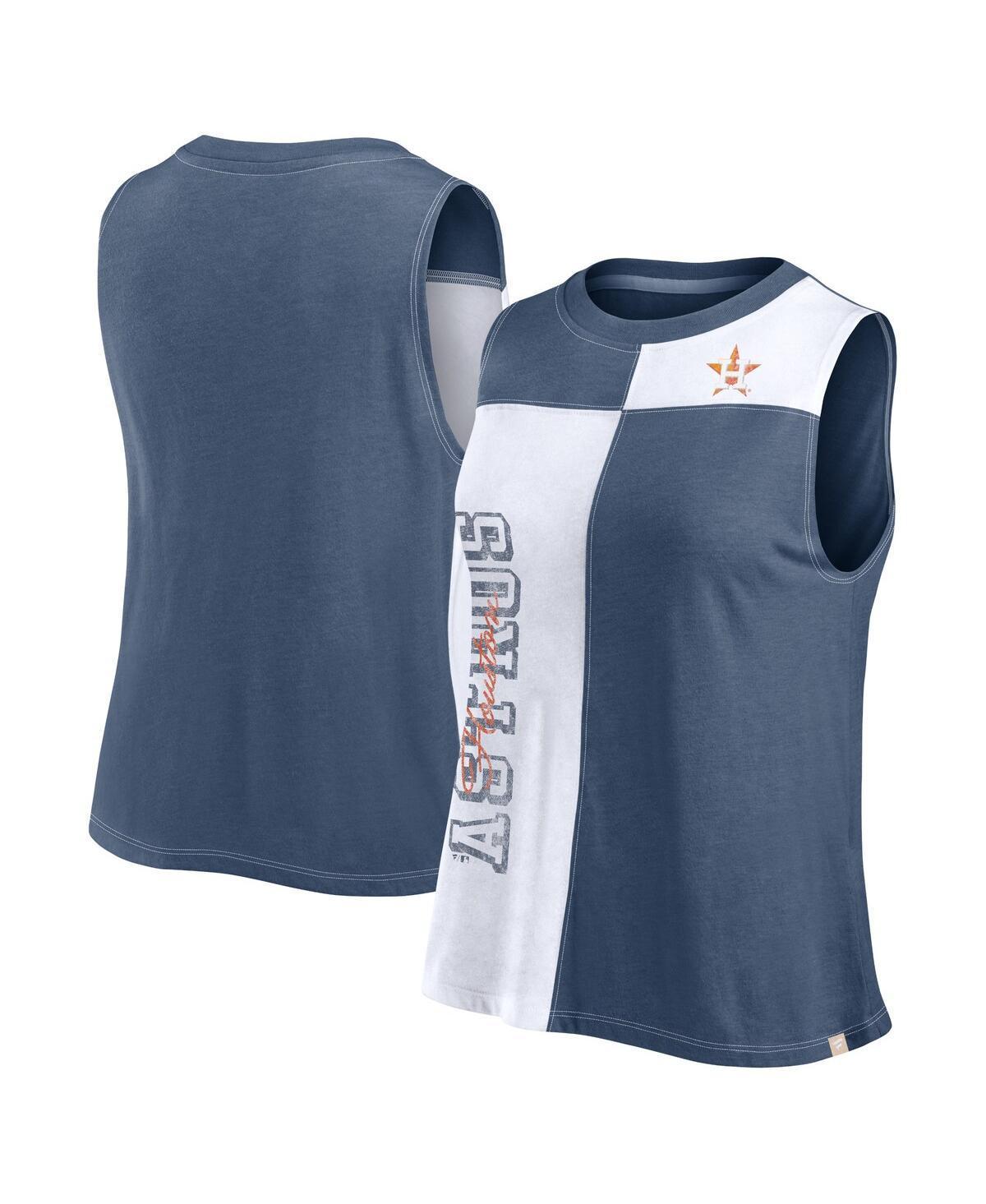 Women's Fanatics Branded Navy/White Houston Astros Color-Block Tank Top, Size: Large, Blue Product Image