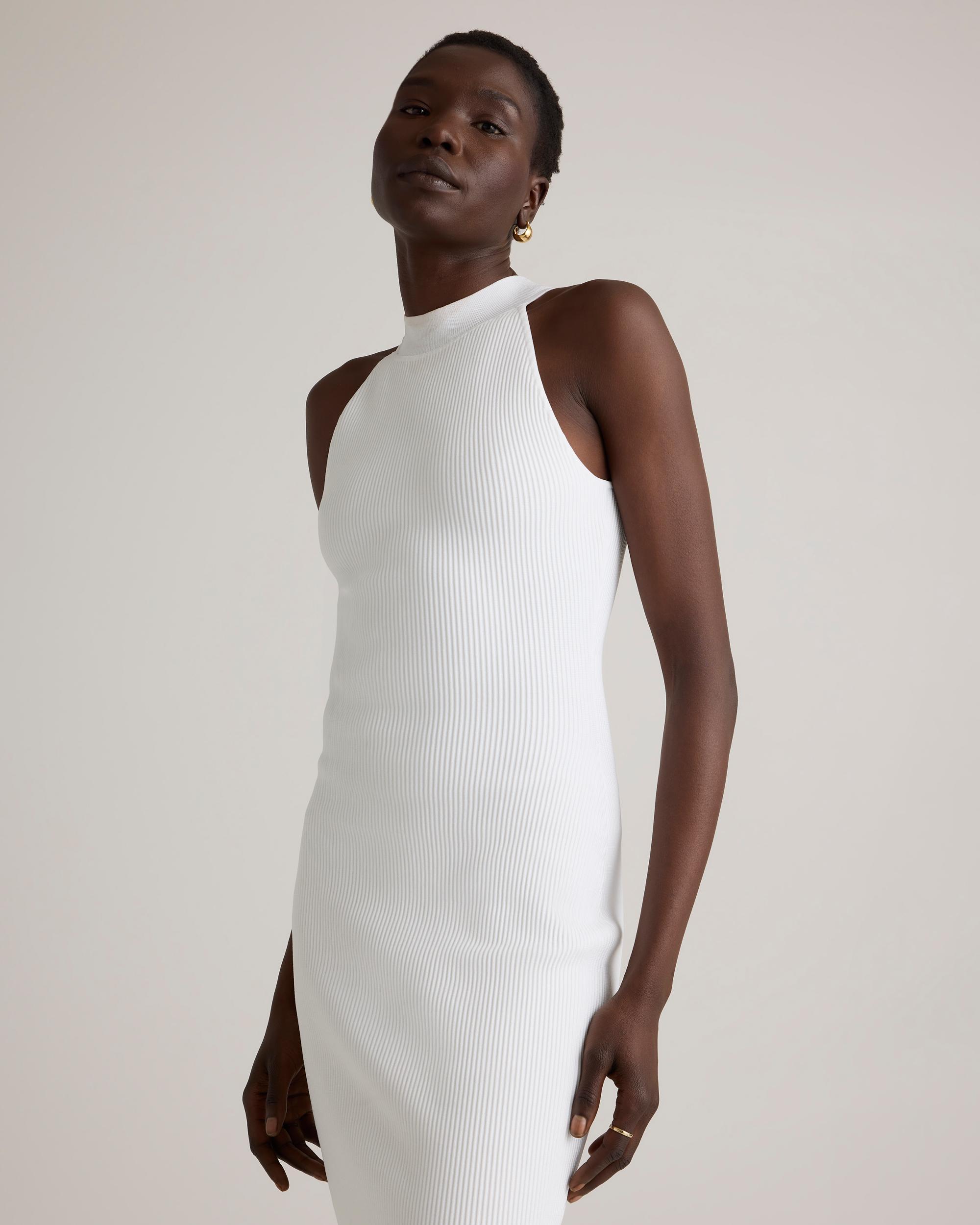 Quince | Women's High Neck Ribbed Knit Mini Dress Size XL, Recycled nylon/polyester/spandex Product Image