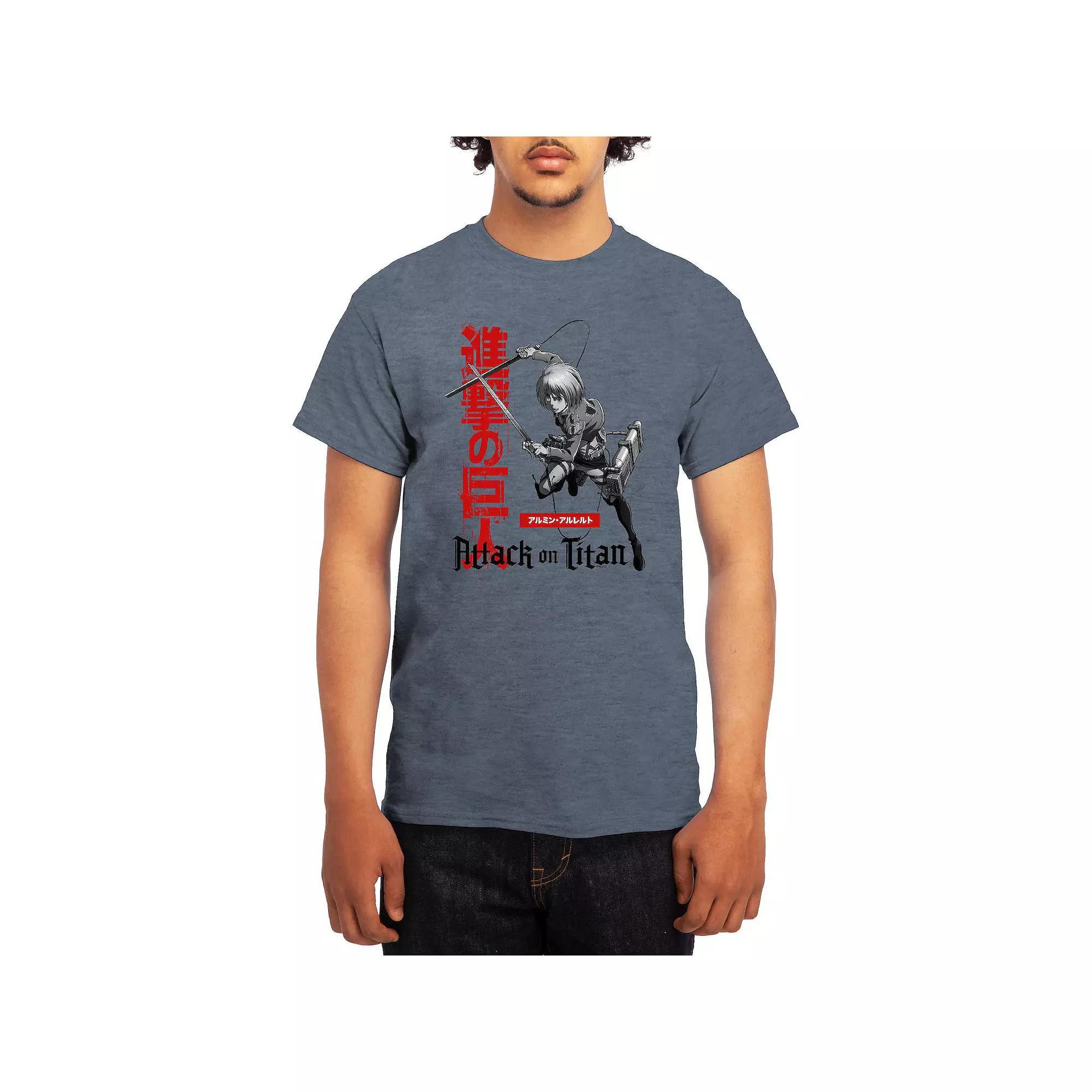 Men's Attack on Titan Distressed Training Emblem Tee, Boy's, Size: Medium, Green Product Image