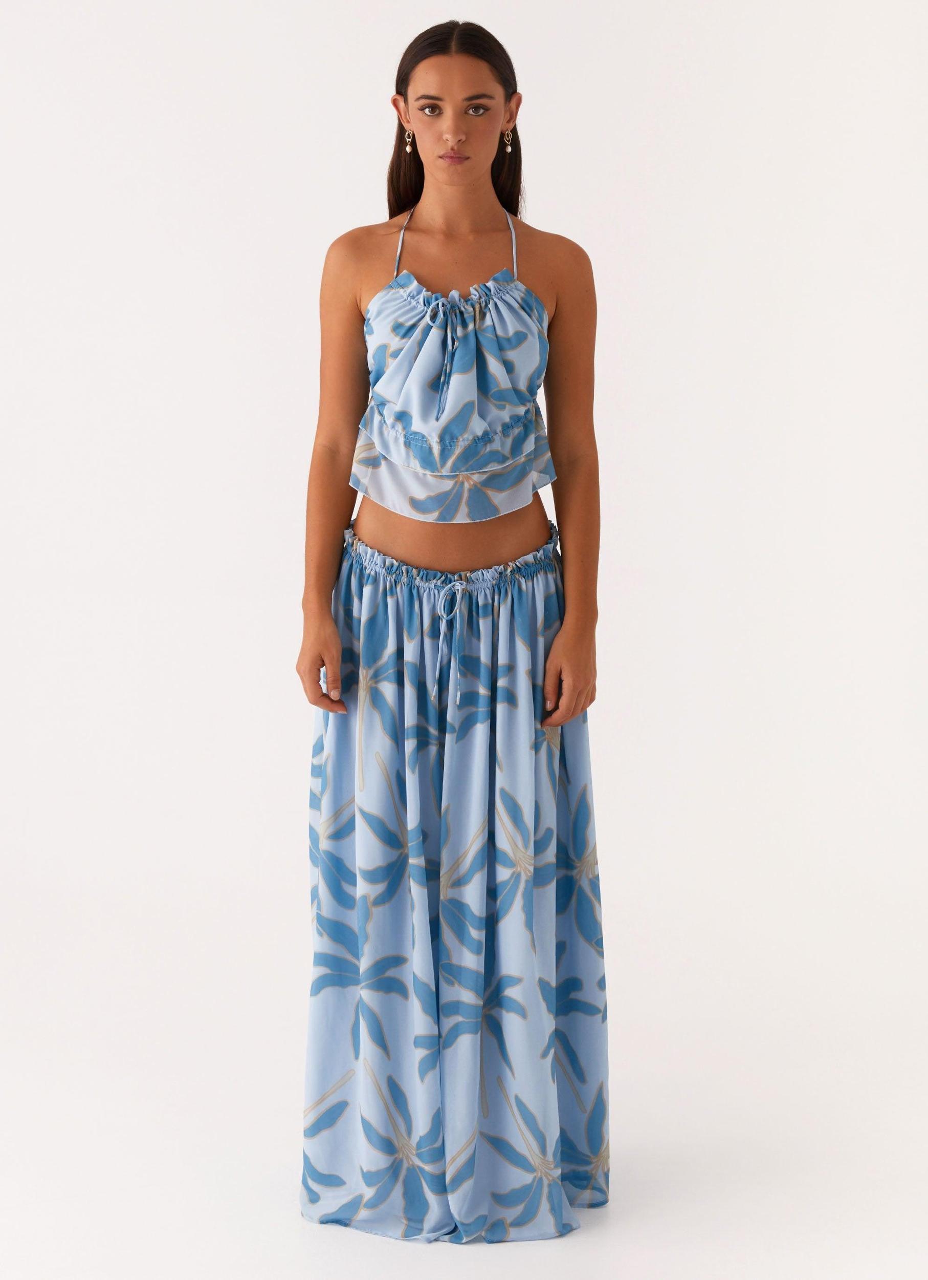 Zaya Backless Top - Opulent Blue Product Image