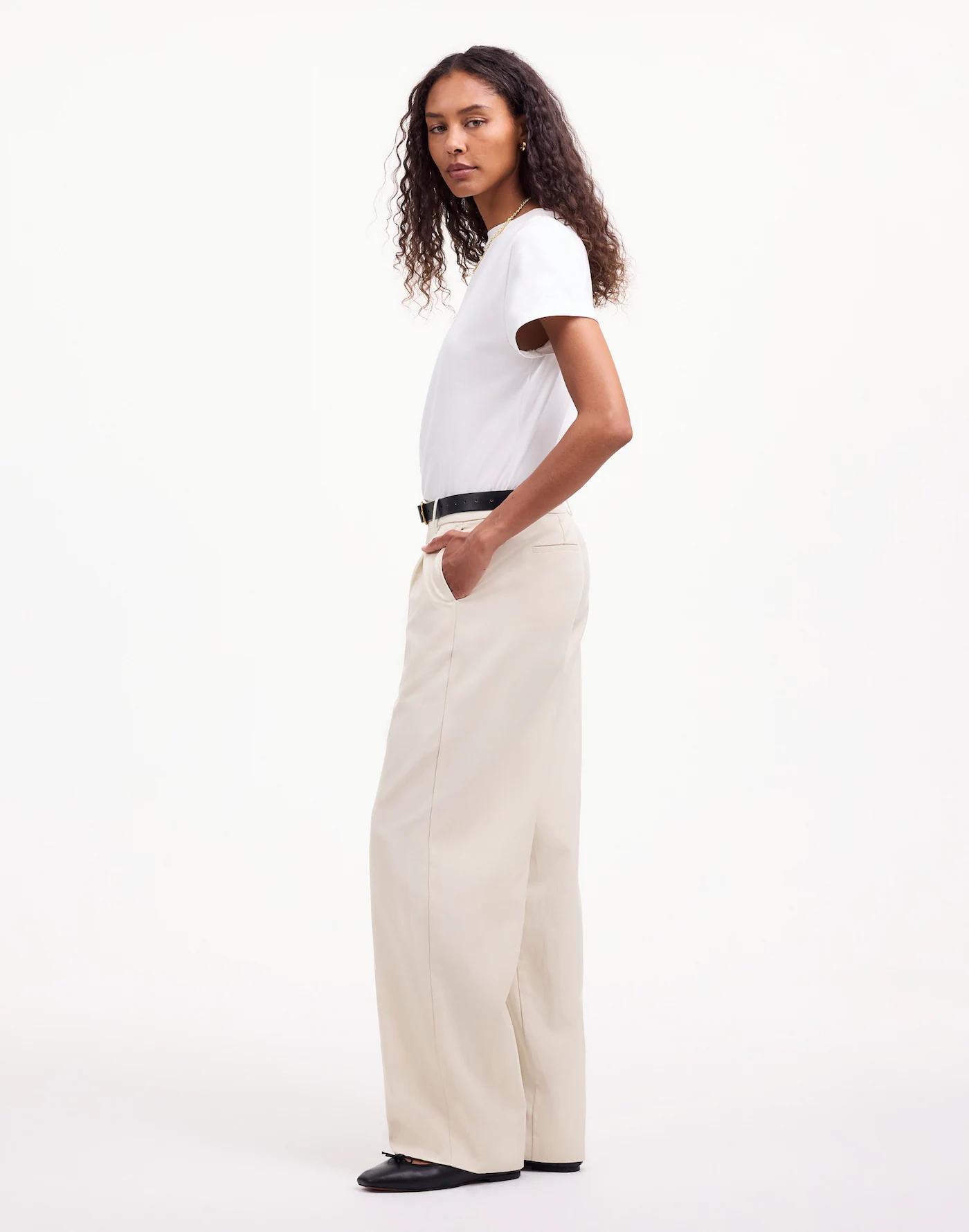 Tall Slouchy Straight Pants in Drapey Twill Product Image