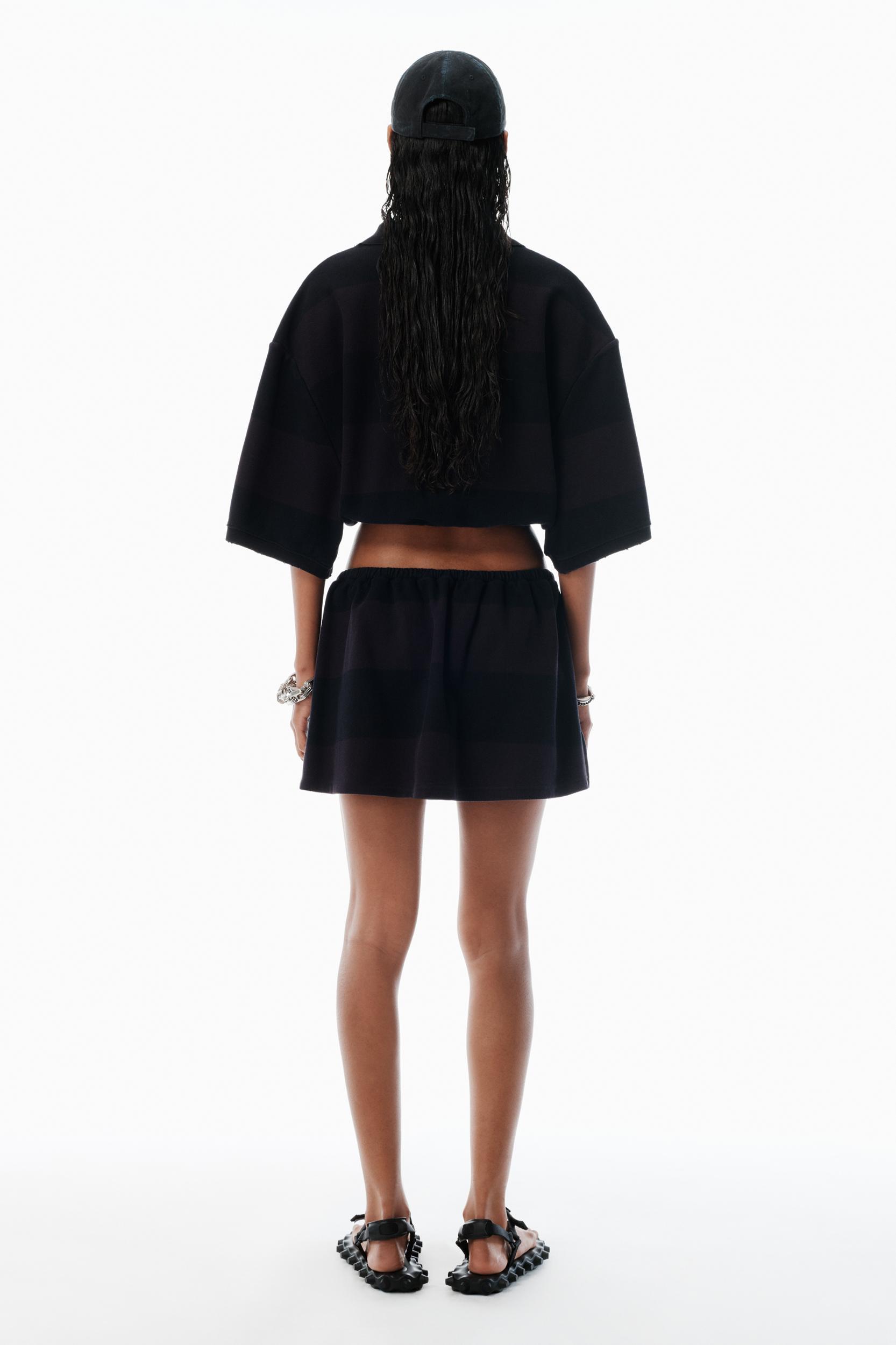 Black Striped Deconstructed Miniskirt Product Image