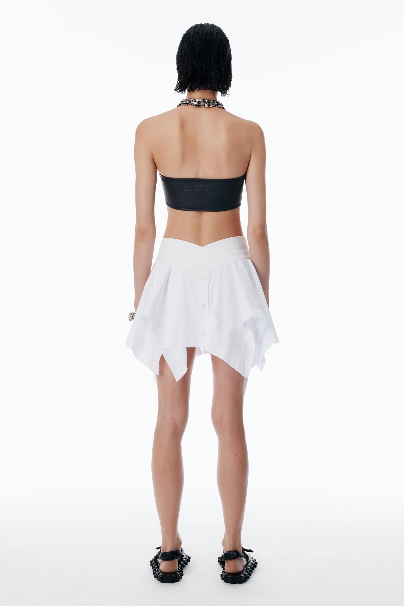 White Deconstructed Cotton Skirt Product Image