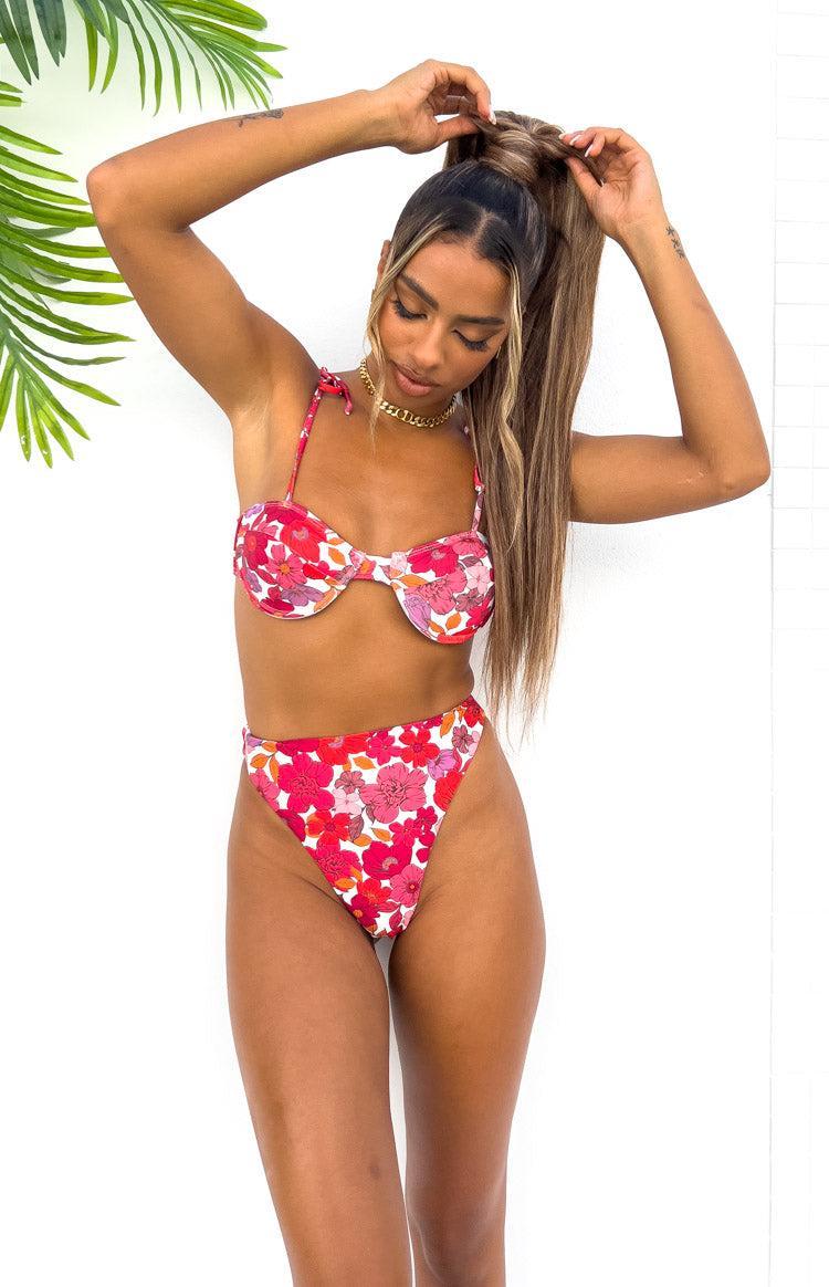 9.0 Swim Jamilla Pink Floral Bikini Bottoms Product Image