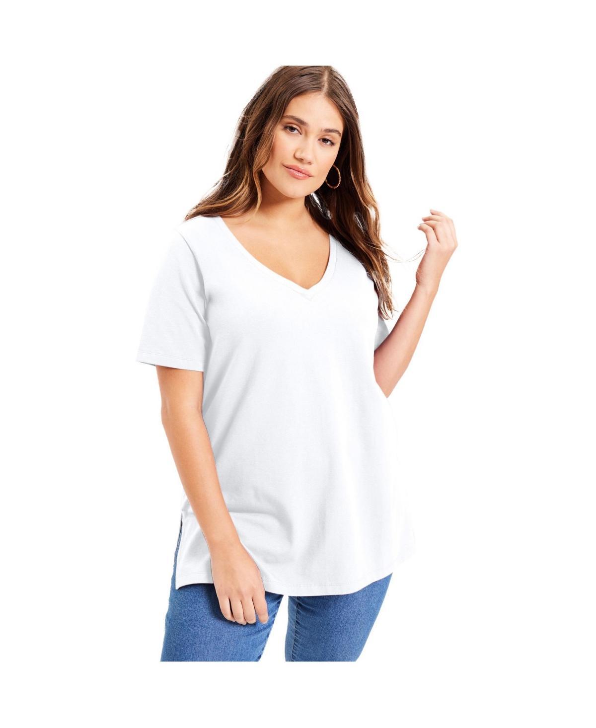 June + Vie Womens June + Vie Short-Sleeve V-Neck One + Only Tunic Product Image