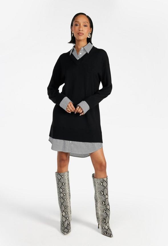 Combo Shirt Mini Dress Product Image