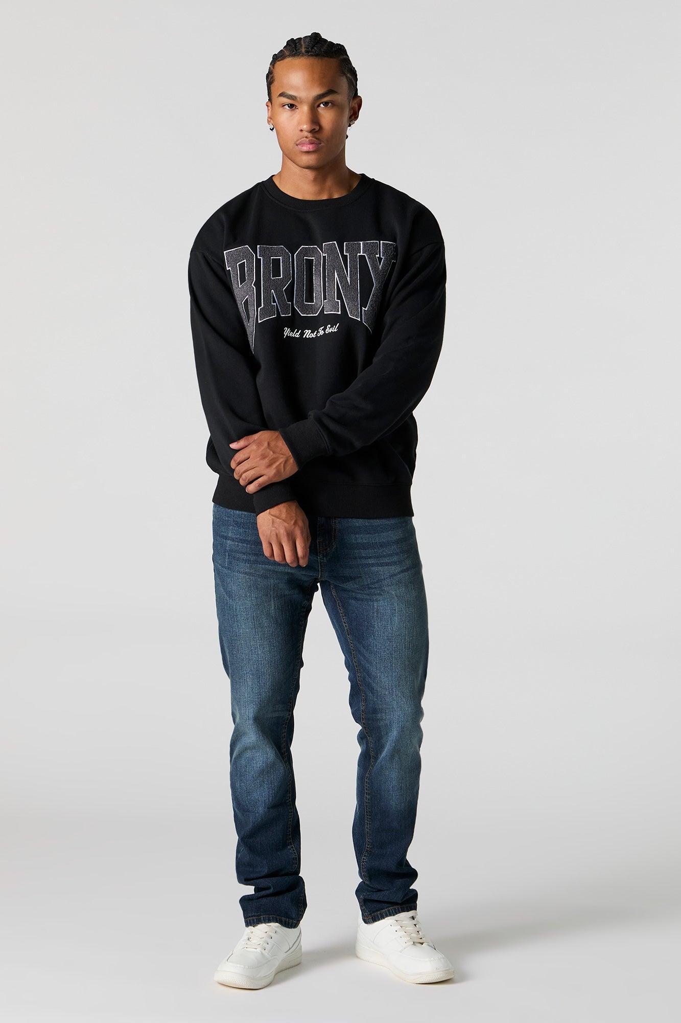 City Chenille Embroidered Fleece Sweatshirt Male Product Image