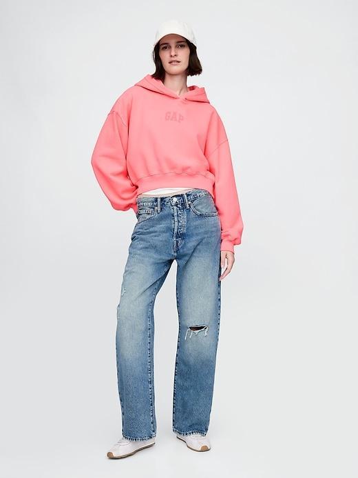 VintageSoft Cropped Camo Hoodie Product Image