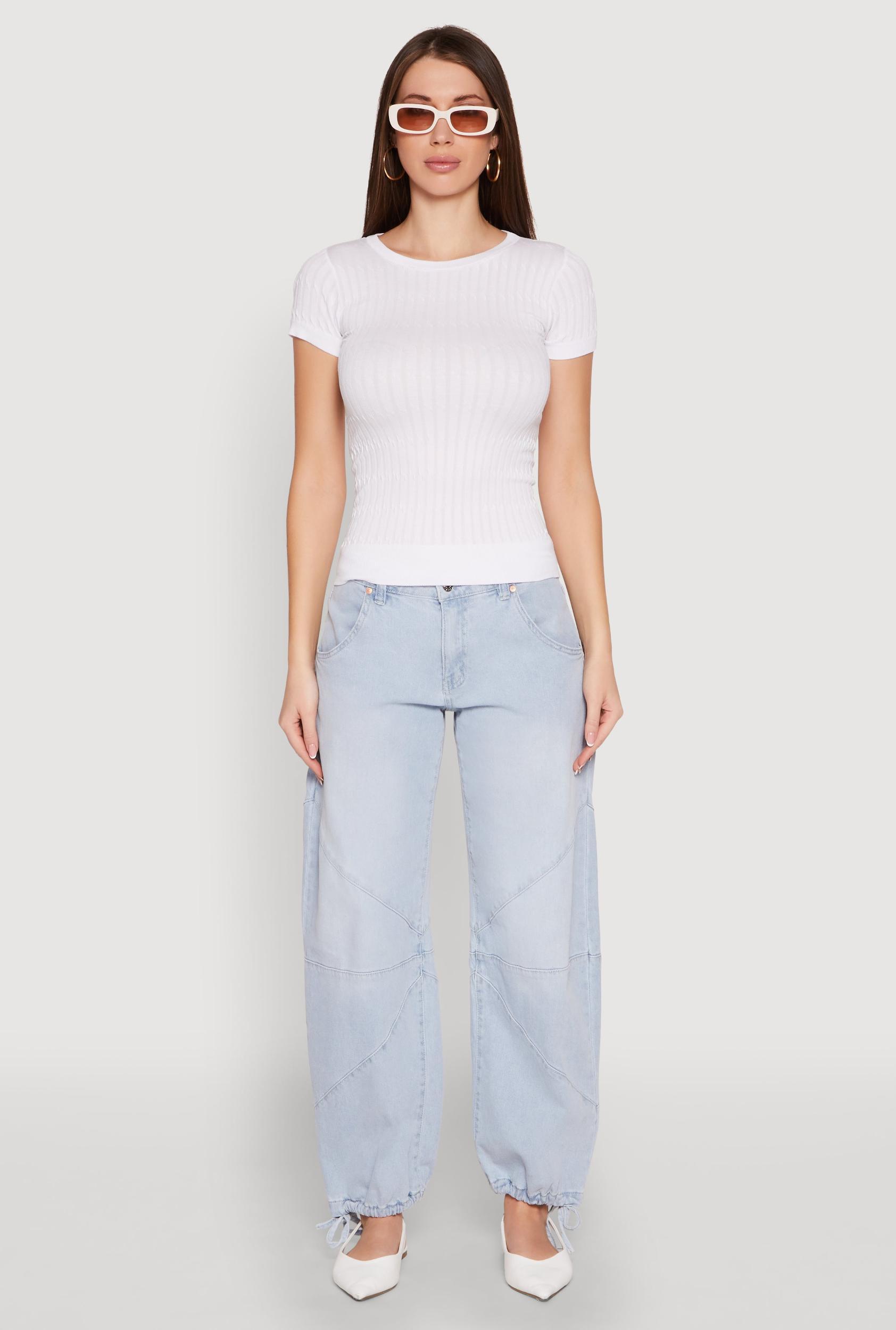 Womens Seamless Crew Neck Short Sleeve Top Product Image