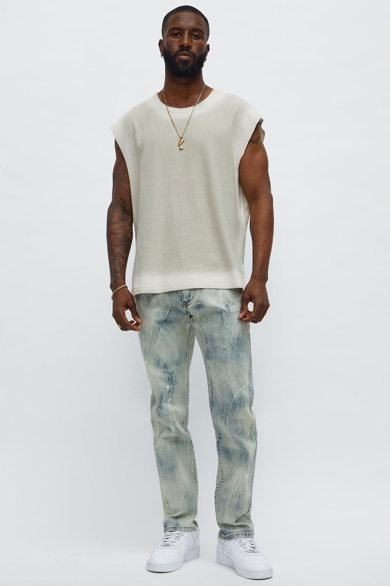 Relaxed Washed Muscle Tank - Grey Product Image