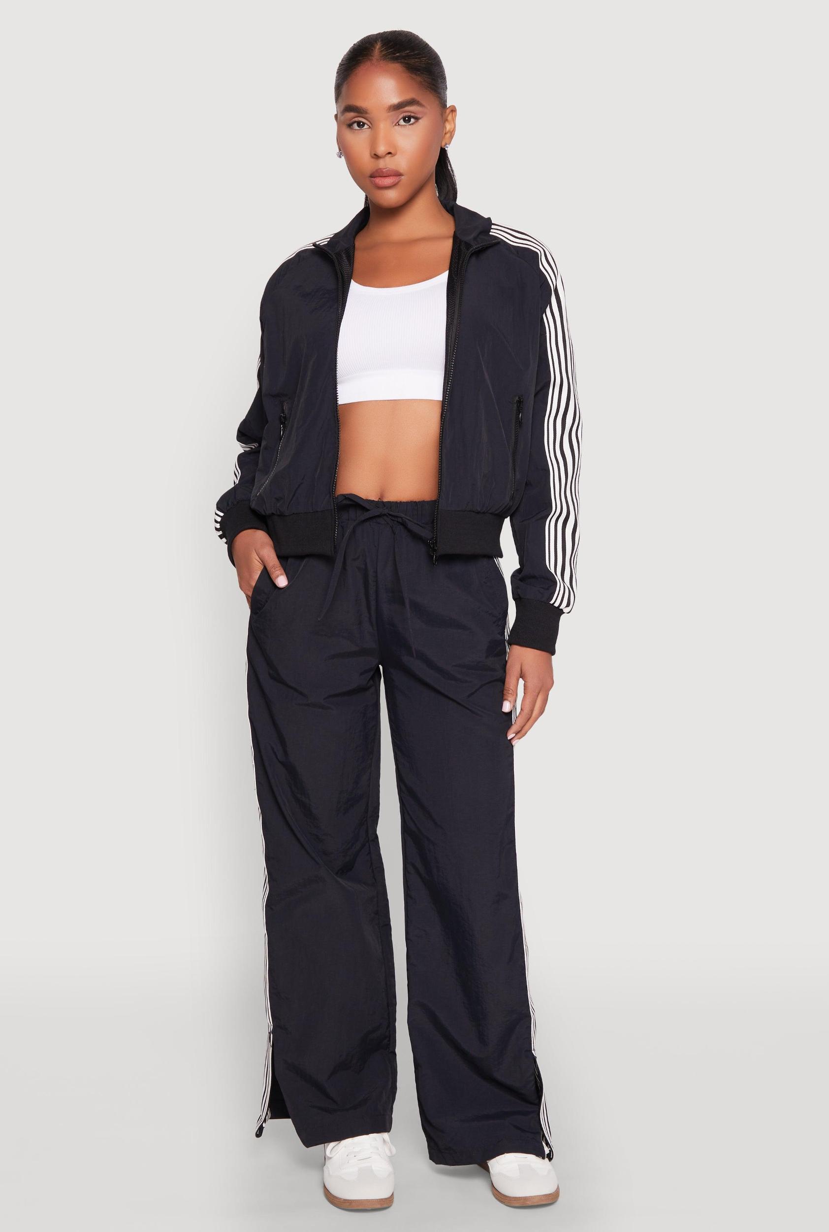 Womens Contrast Trim Mock Neck Track Jacket Product Image