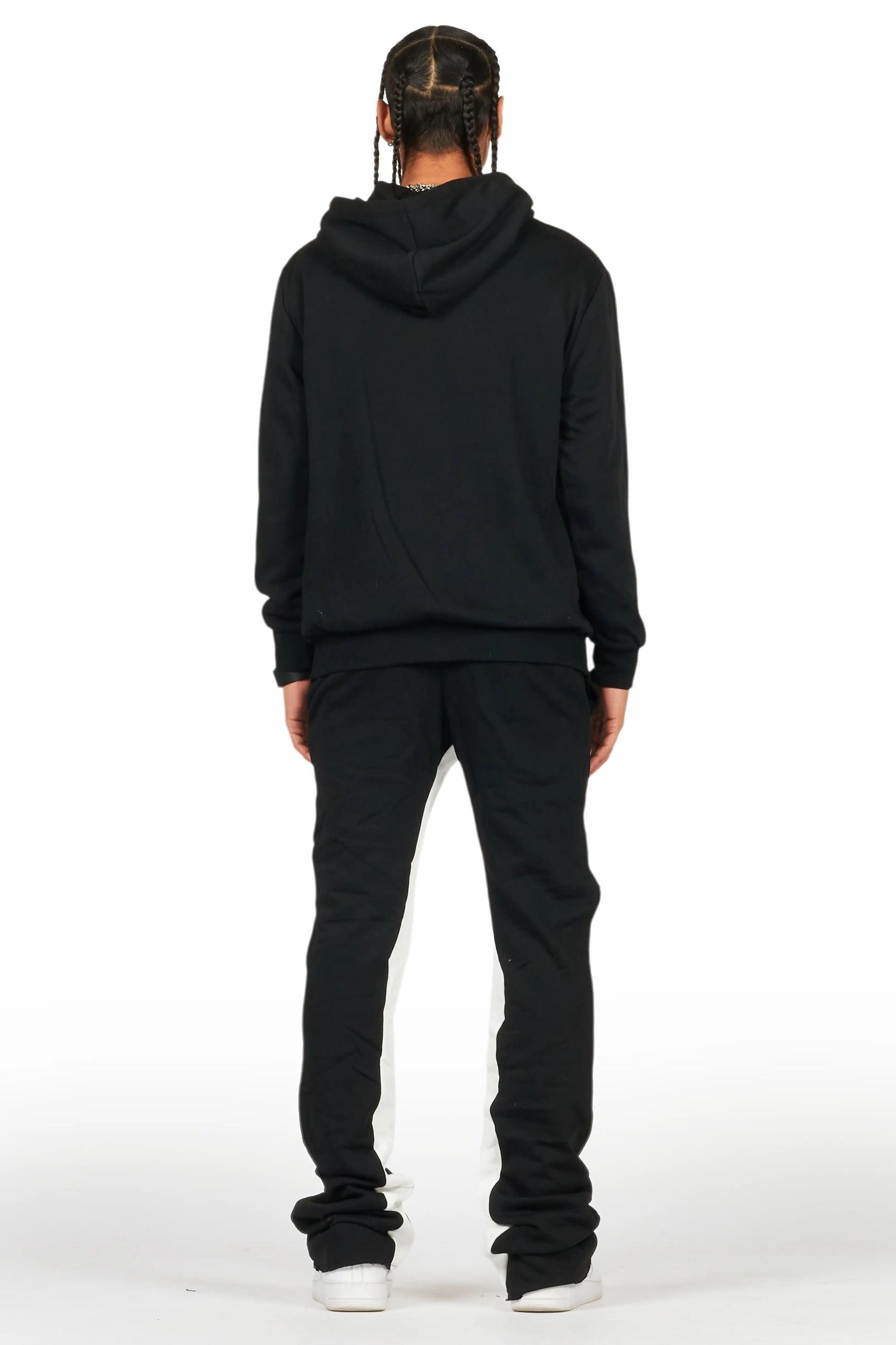Raffer Black/White Hoodie Baggy Fit Pant Track Set Male Product Image