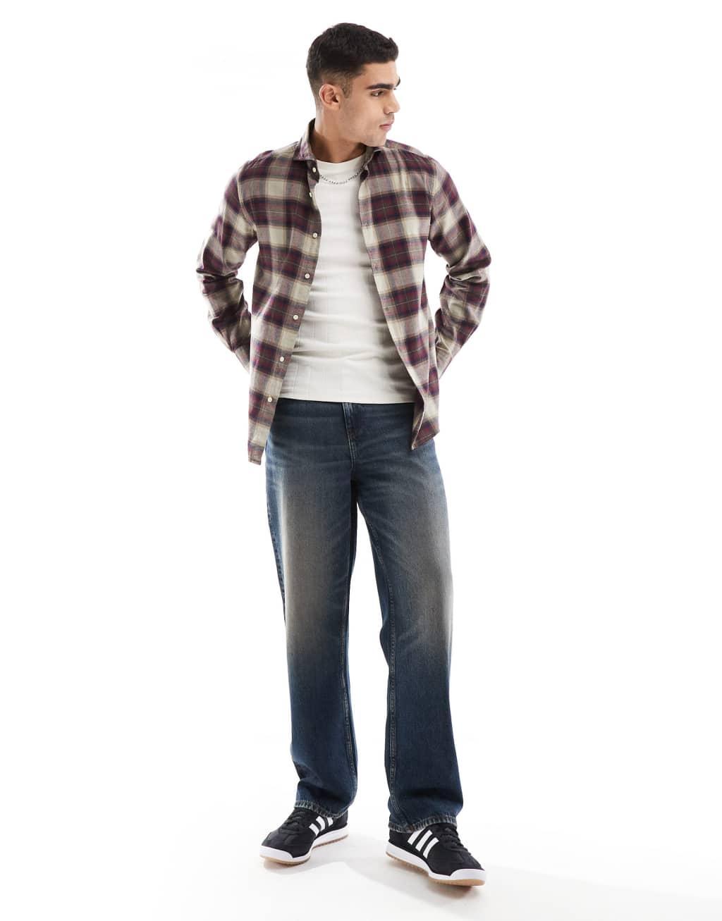 Scalpers Ferdinad Winter Shirt In Taupe Plaid  Product Image