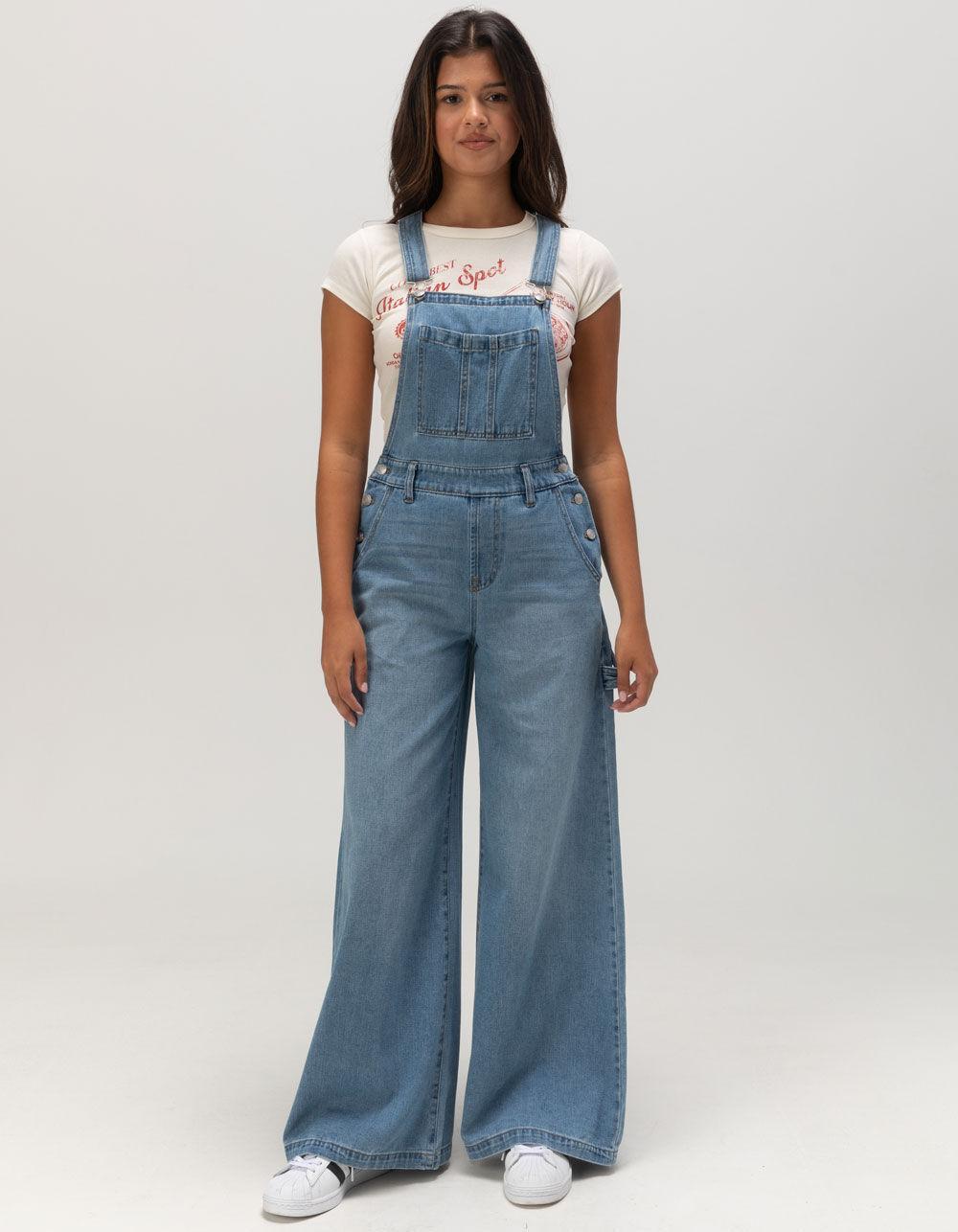 RSQ Womens Wide Leg Overalls - MEDIUM WASH Product Image