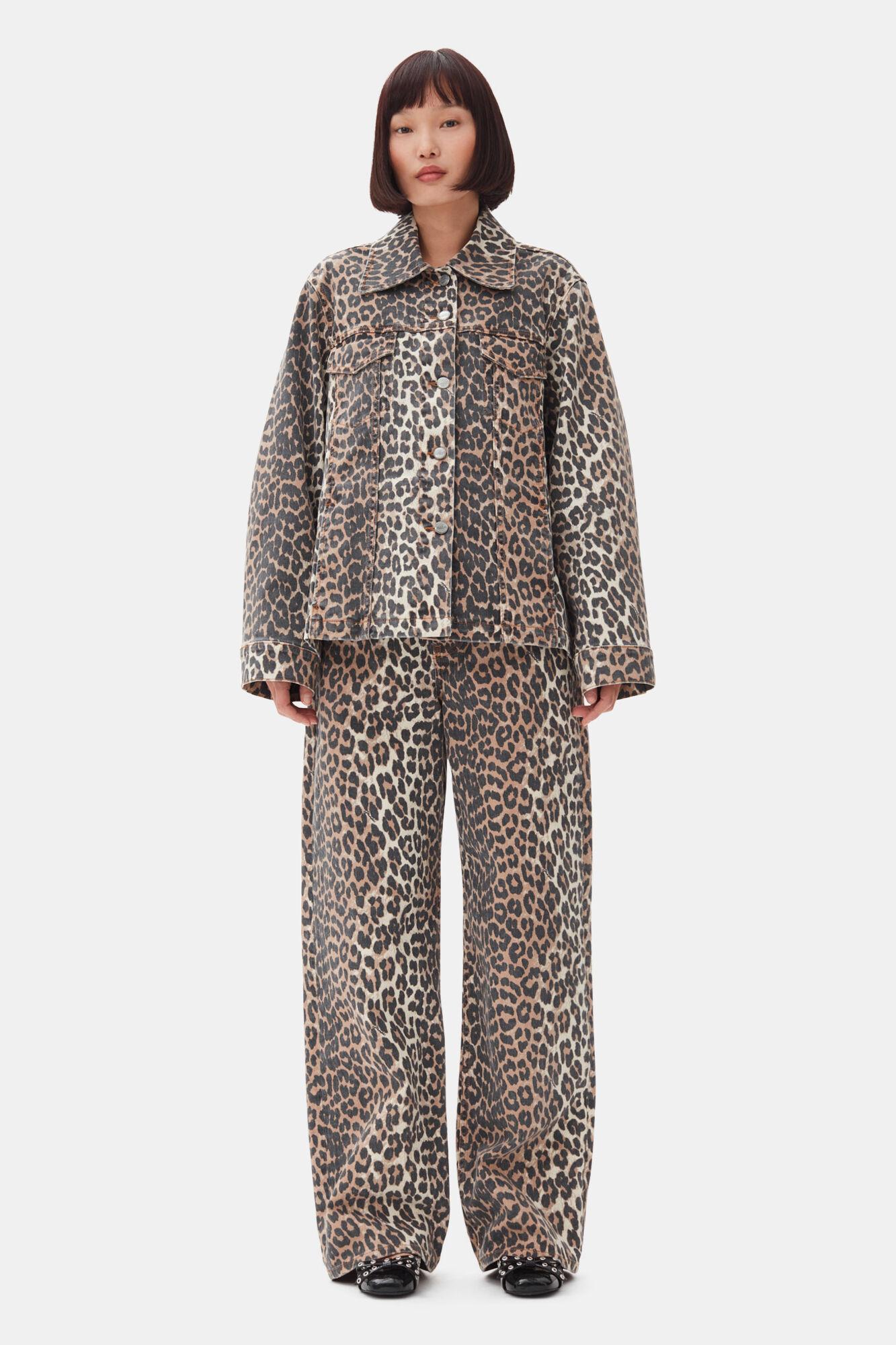 Leopard Denim Jacket Product Image