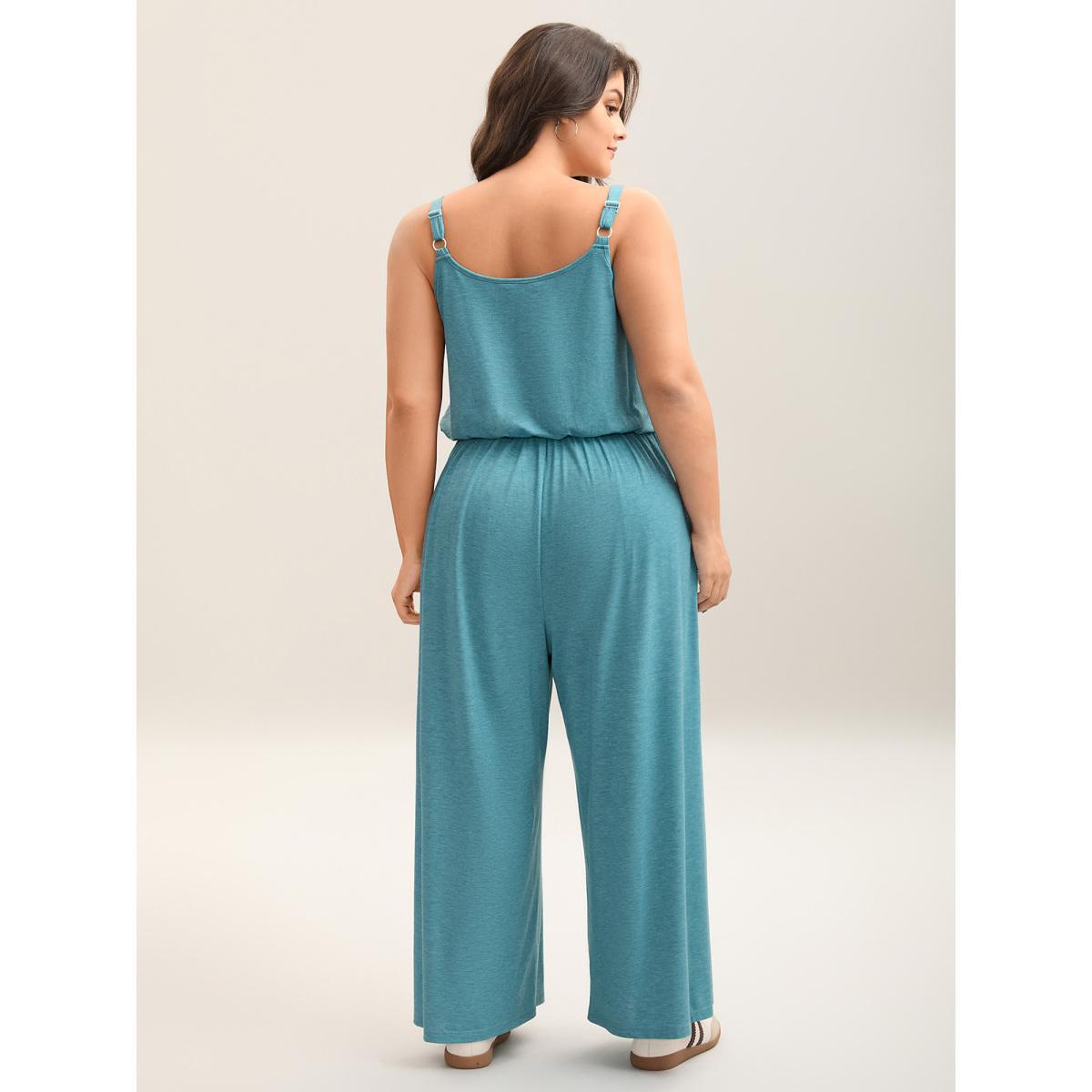 Plus Size Arctic Stretchy Pockets Adjustable Straps Jumpsuit Women Sleeveless Non Everyday-Casual Loose Jumpsuits BloomChic 28/5X Product Image