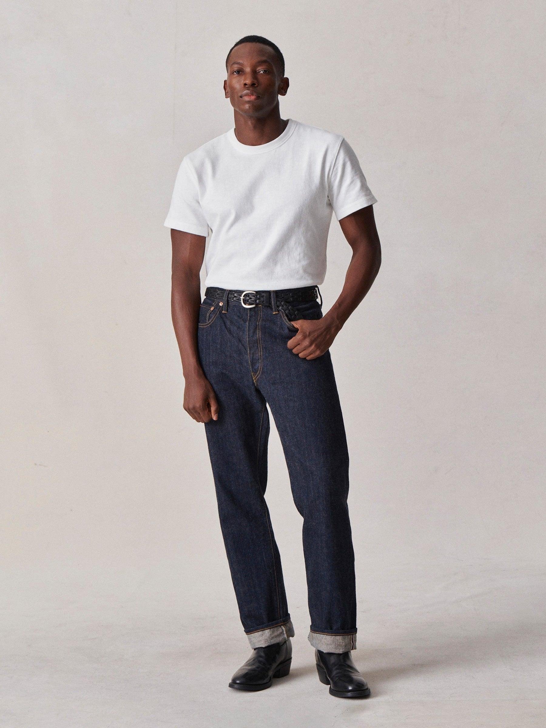 D018 Japanese Loomstate Selvedge Full Saddle Jean Product Image