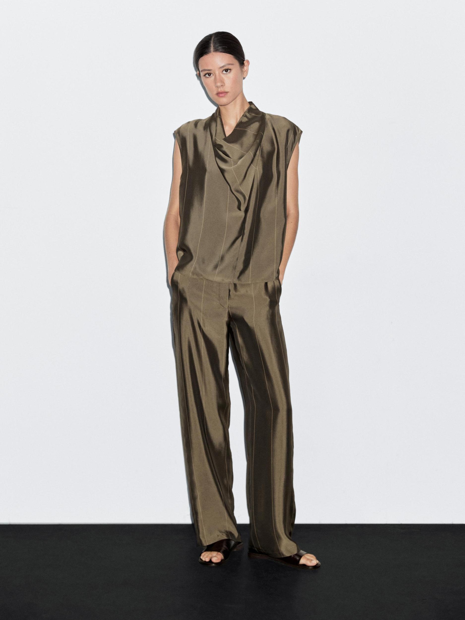 Flowing trousers with striped details Product Image