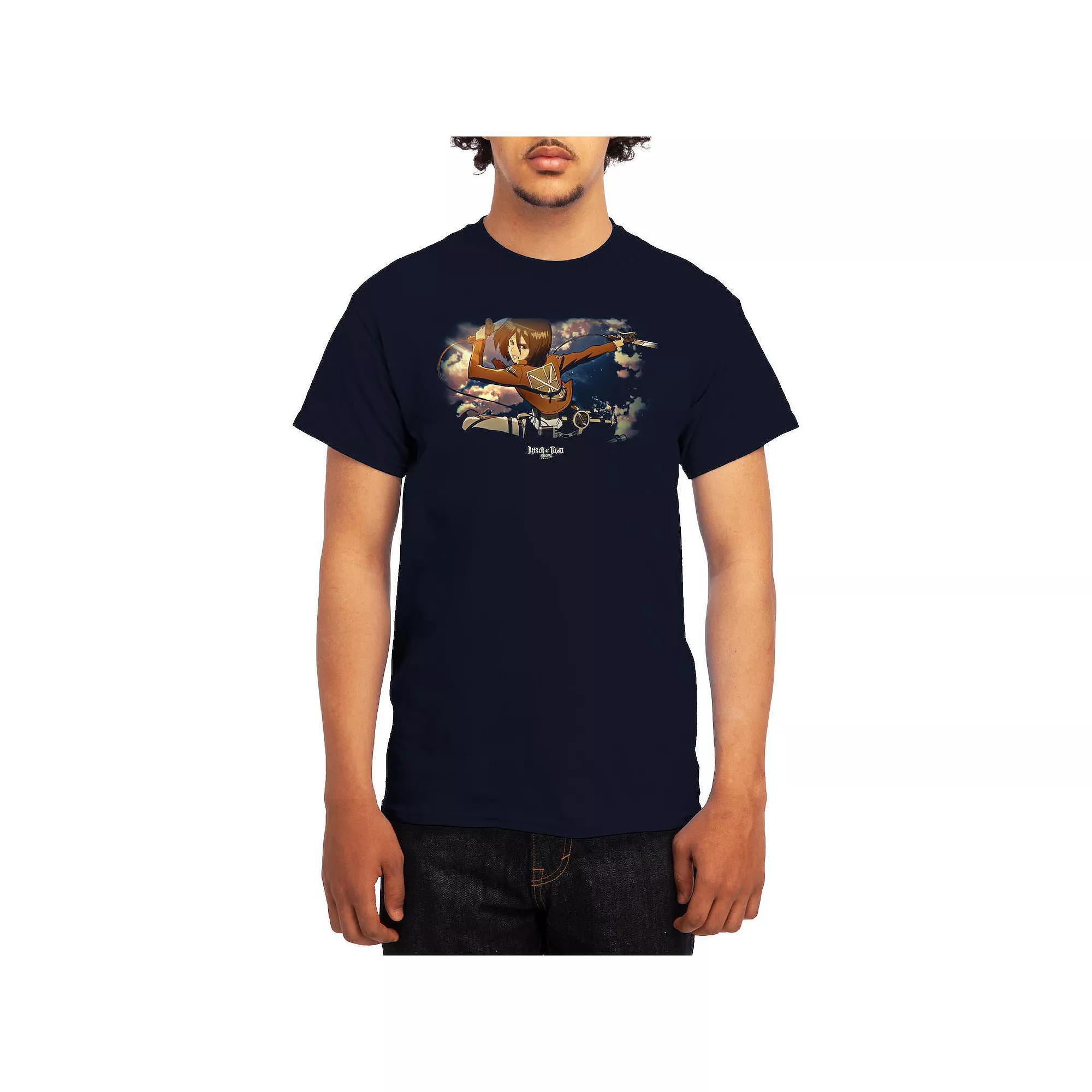 Men's Attack on Titan Standing Pile Tee, Size: Large, Red Product Image