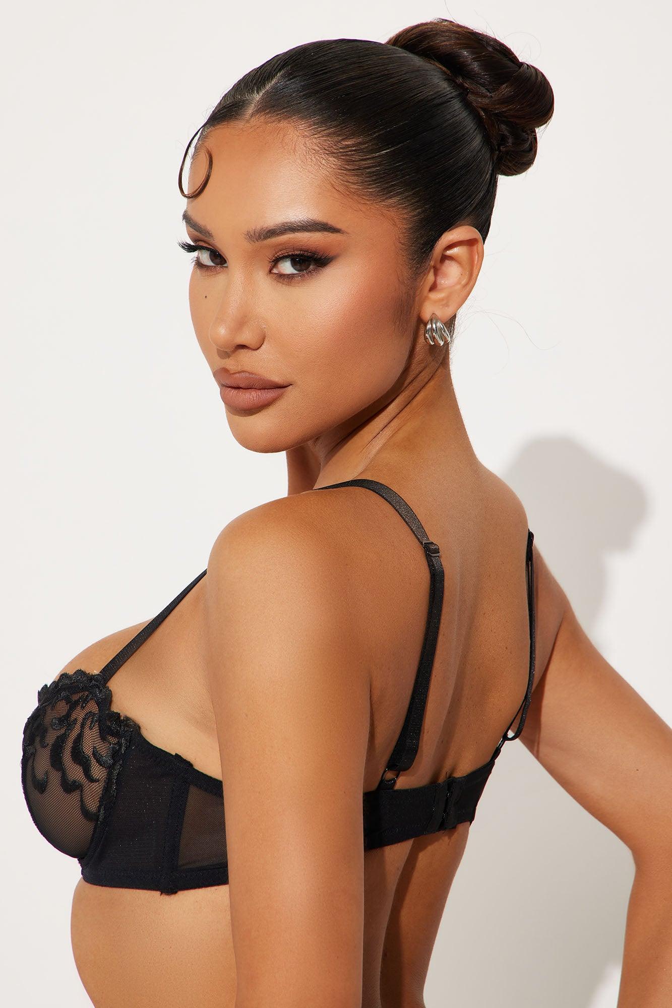 Wishful Thinking Mesh Balconette Bra - Black Product Image