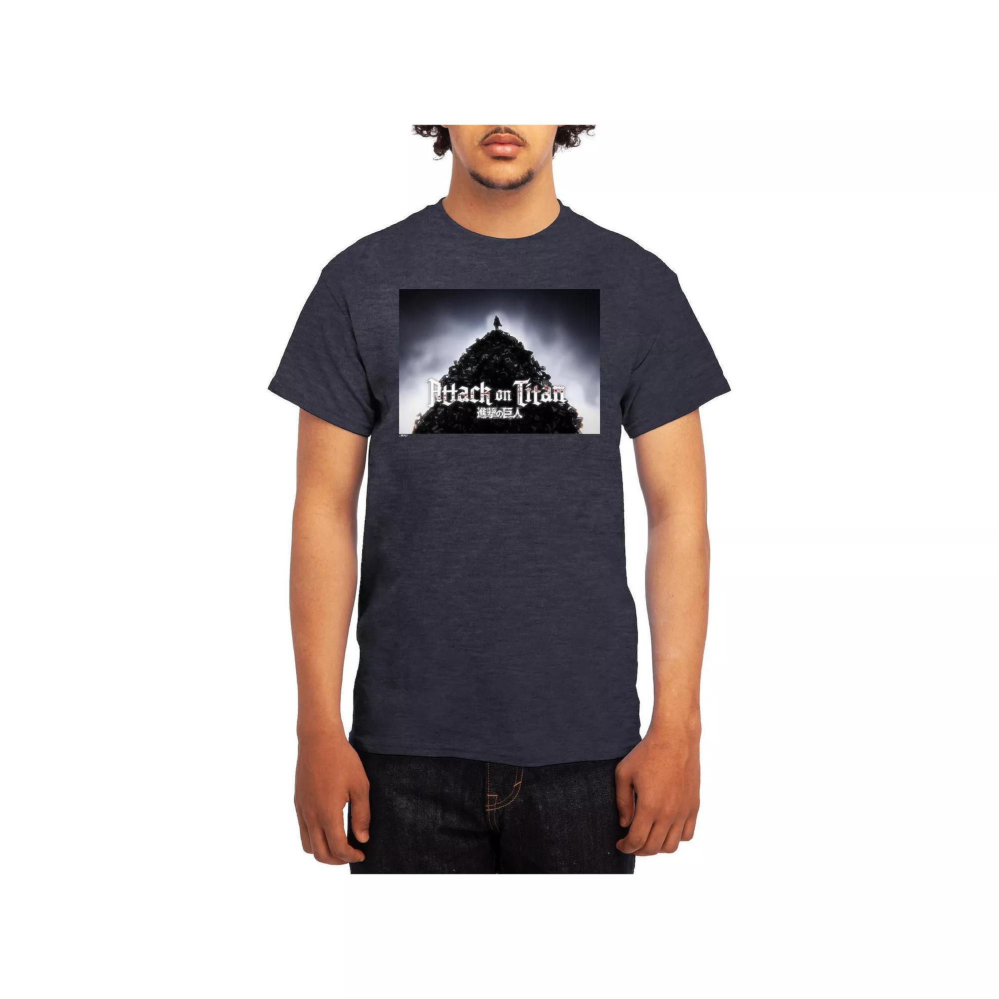 Men's Attack on Titan Standing Pile Tee, Size: Large, Red Product Image