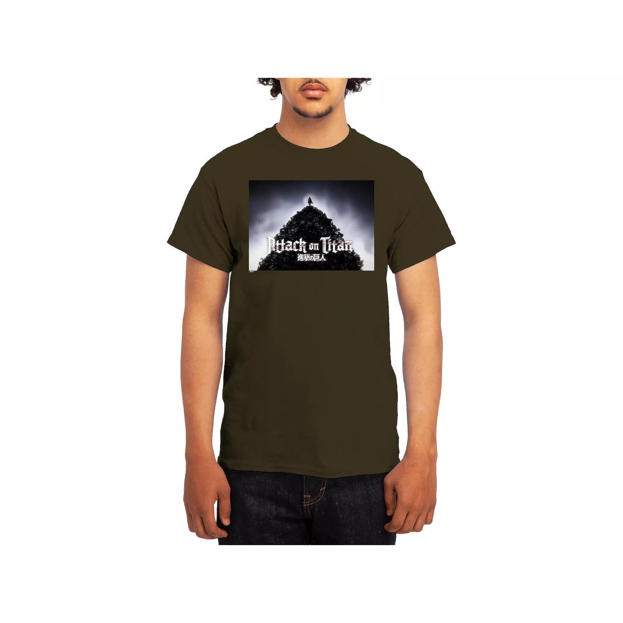 Men's Attack on Titan Standing Pile Tee, Size: Large, Red Product Image