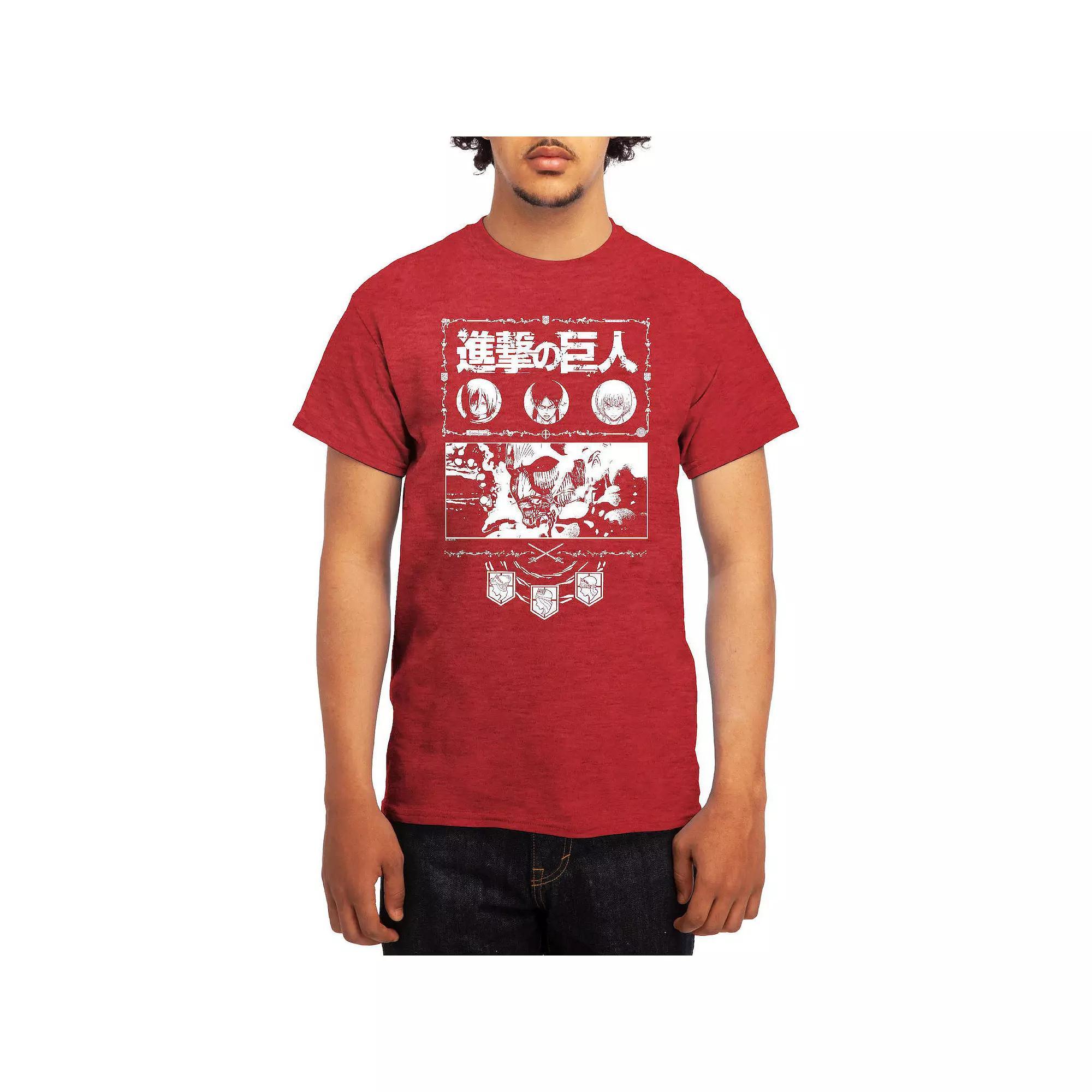 Men's Attack on Titan Red Titan Versus Titan Tee, Boy's, Size: Medium, Blue Product Image