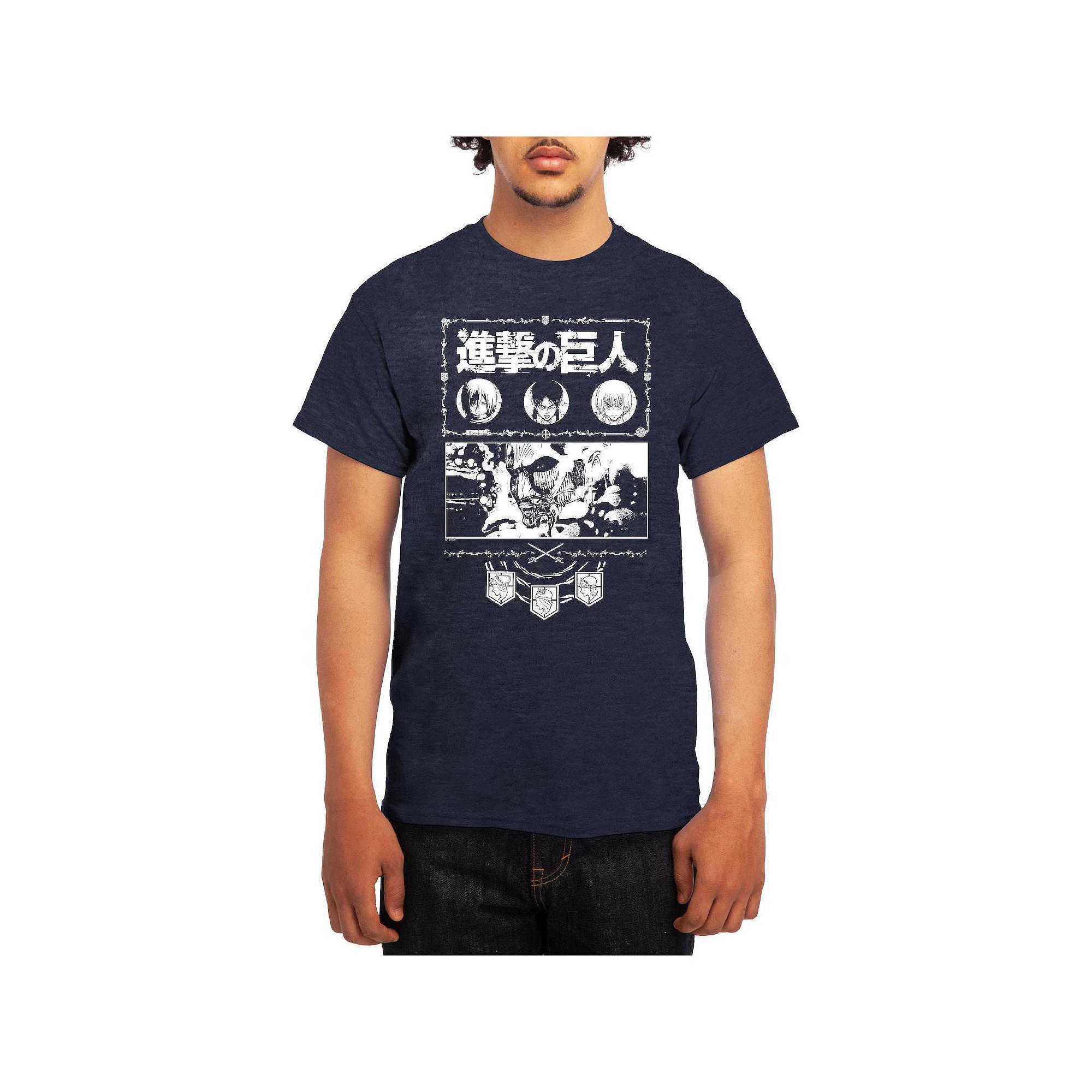 Men's Attack on Titan Skull Swords Tee, Size: XL, Grey Kelly Product Image