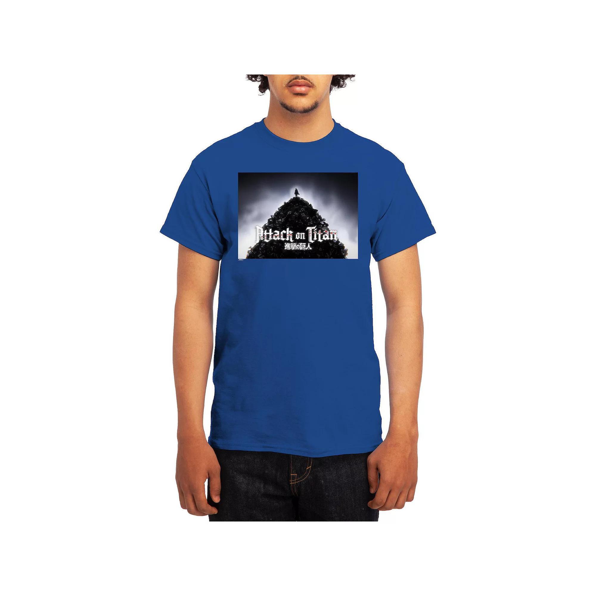 Men's Attack on Titan Standing Pile Tee, Size: Large, Red Product Image